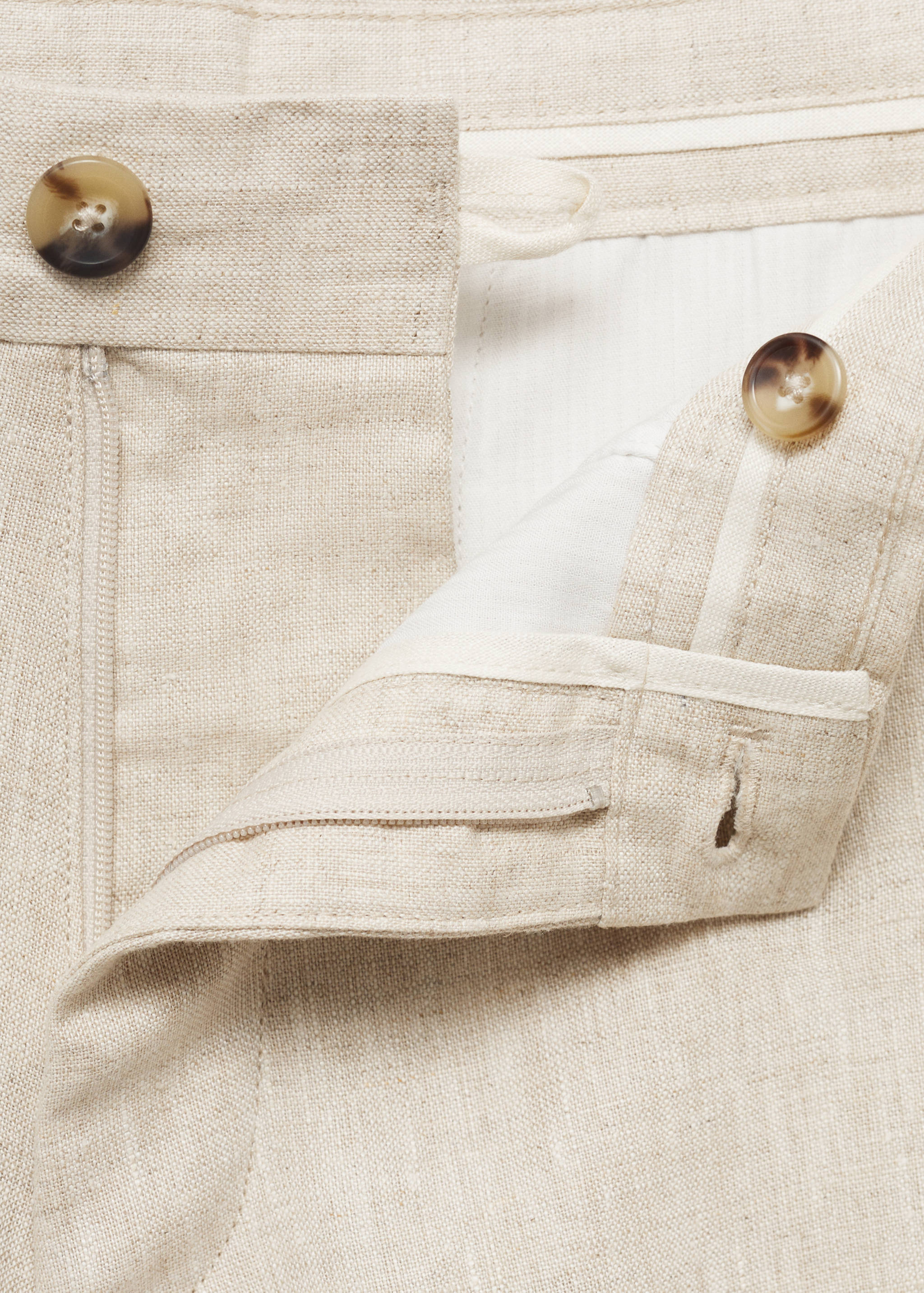 Slim-fit 100% linen bermuda shorts - Details of the article 8