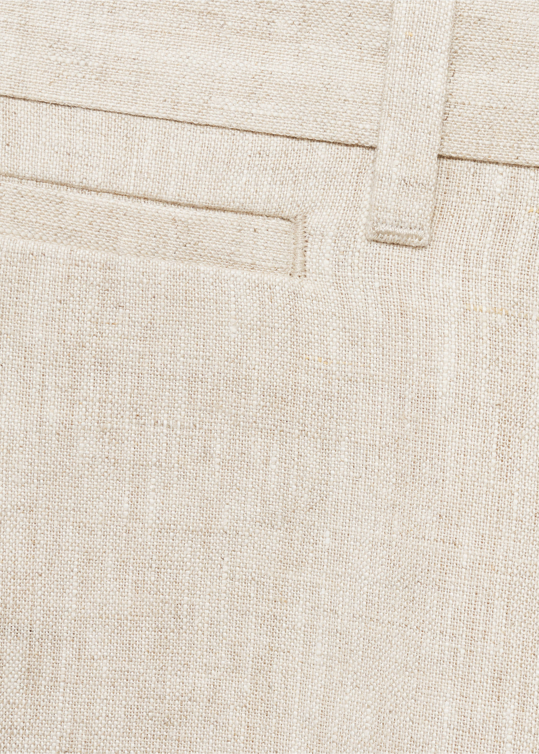 Slim-fit 100% linen bermuda shorts - Details of the article 0, Ecru. Ref: 17061142-00.