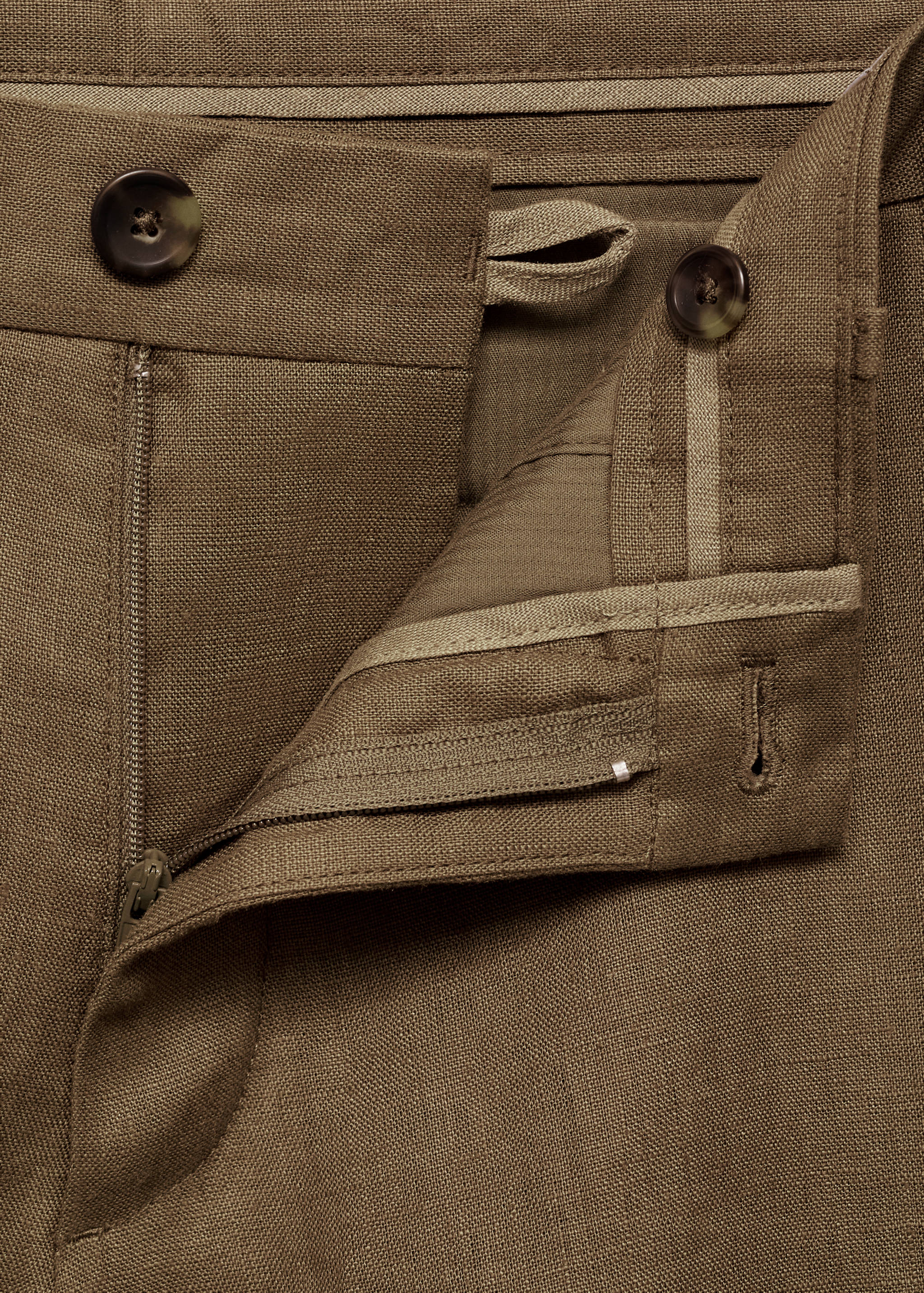 Slim-fit 100% linen bermuda shorts - Details of the article 8