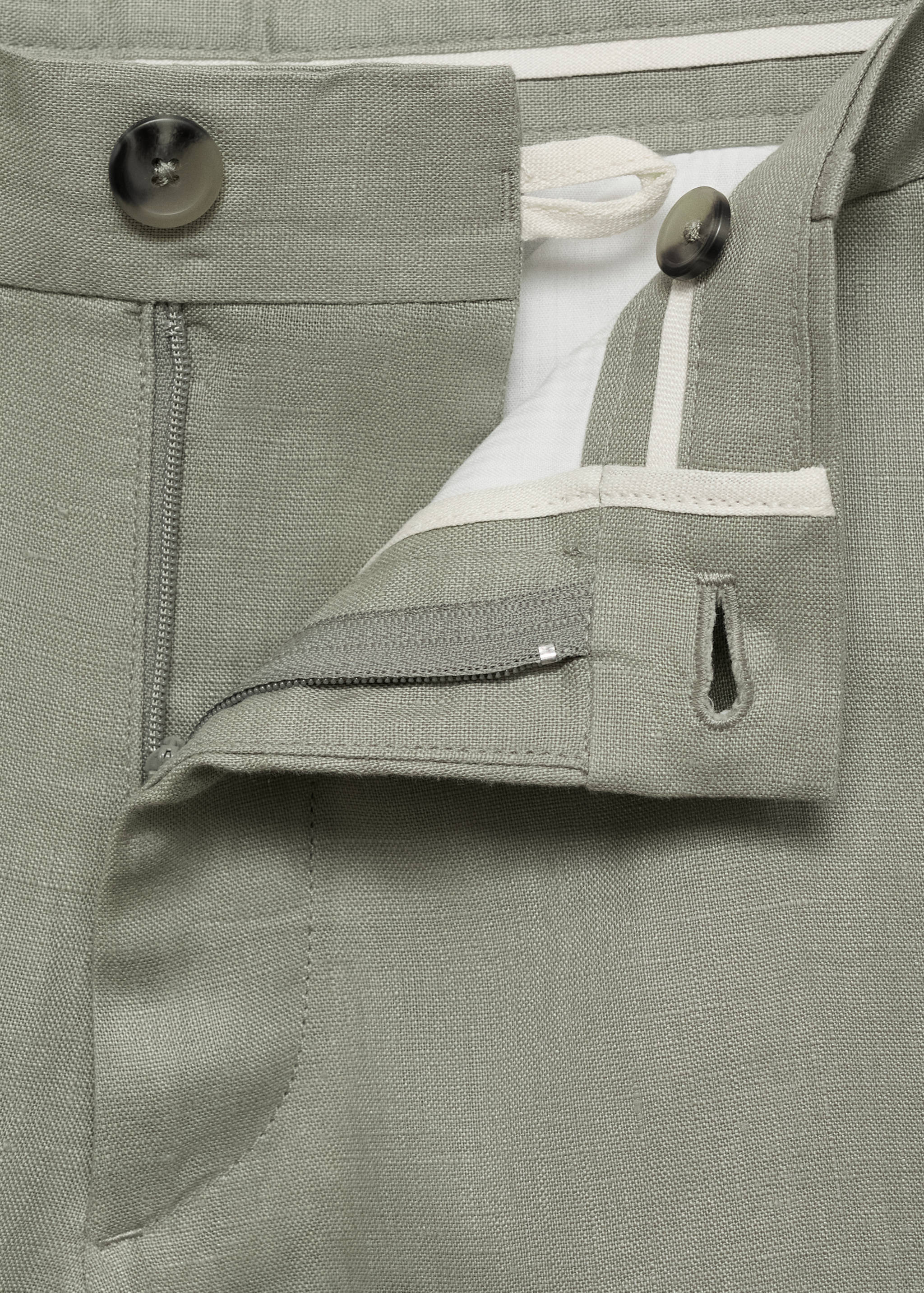 Slim-fit 100% linen bermuda shorts - Details of the article 8