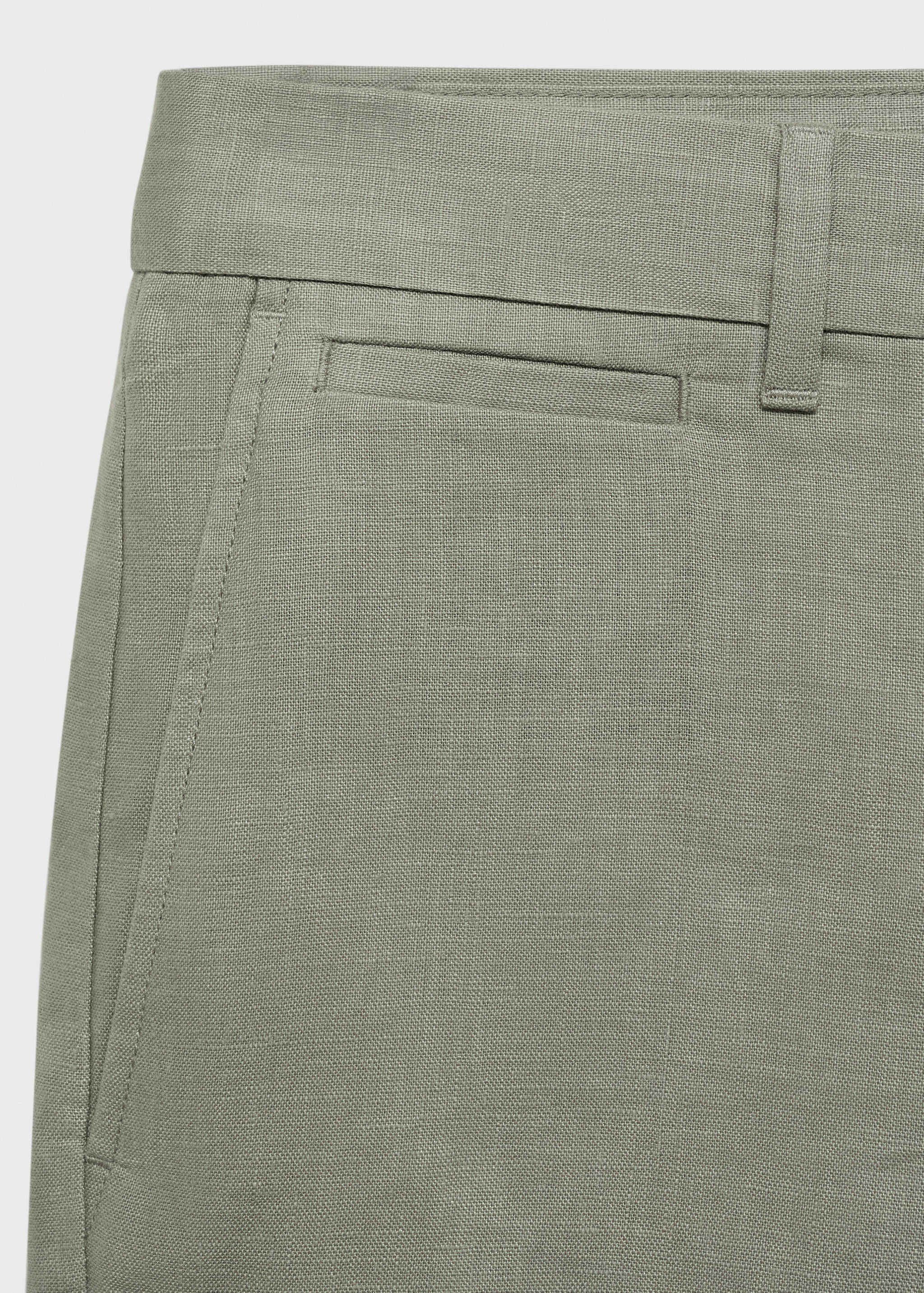 Slim-fit 100% linen bermuda shorts - Details of the article 0
