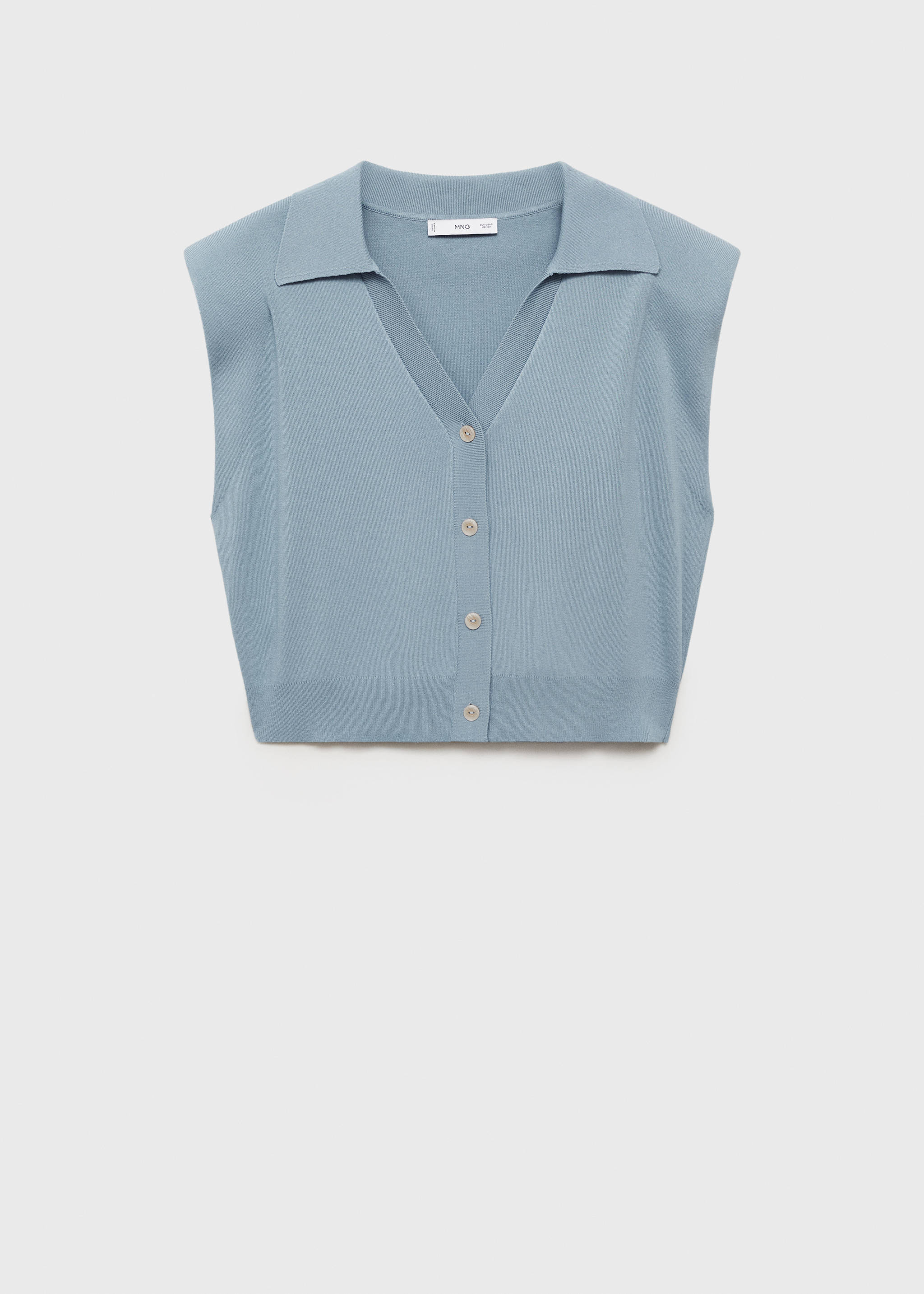 Fine-knit shoulder-padded waistcoat - Article without model