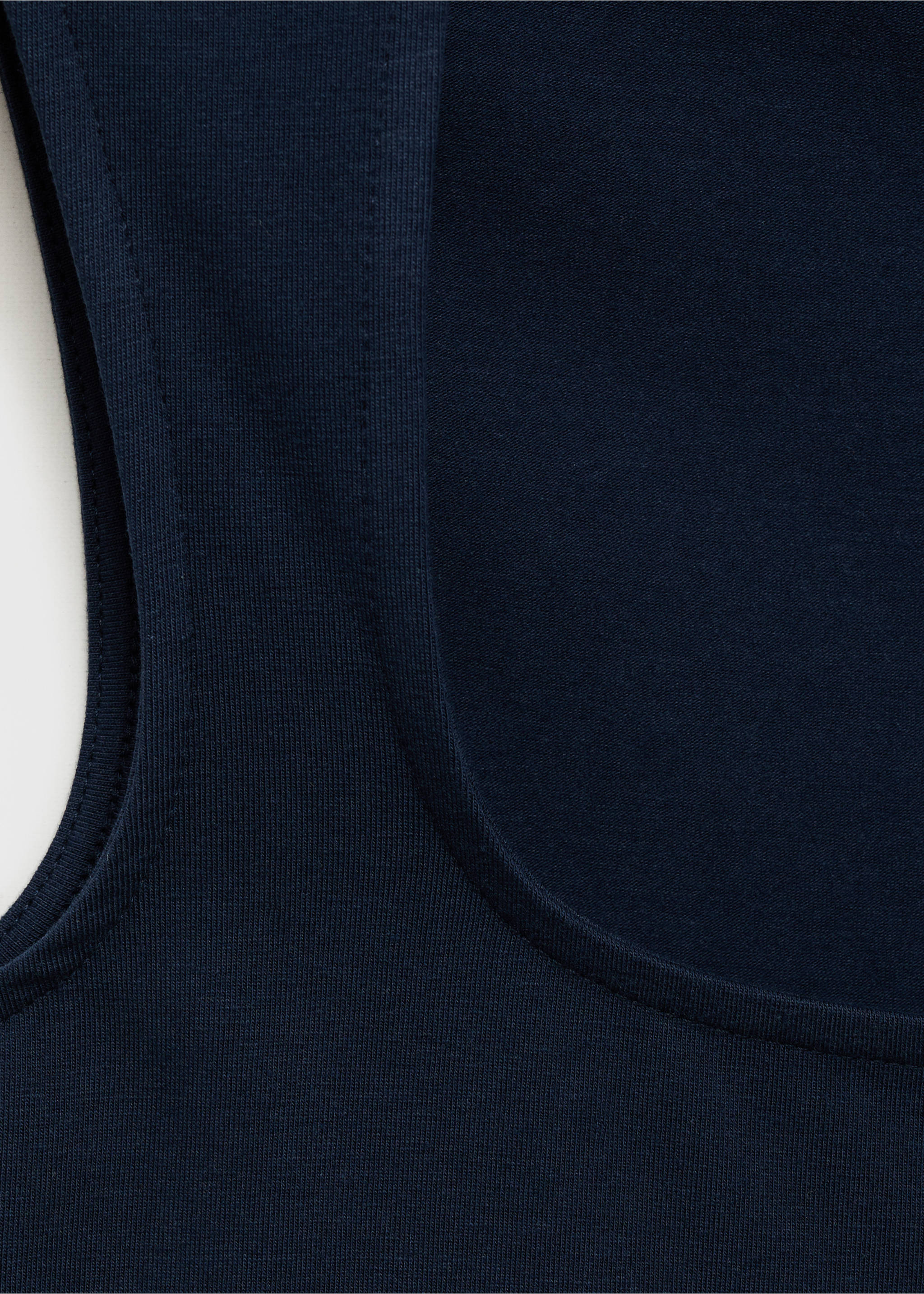 Knitted top with wide straps - Details of the article 8, Navy. Ref: 17061145-00.