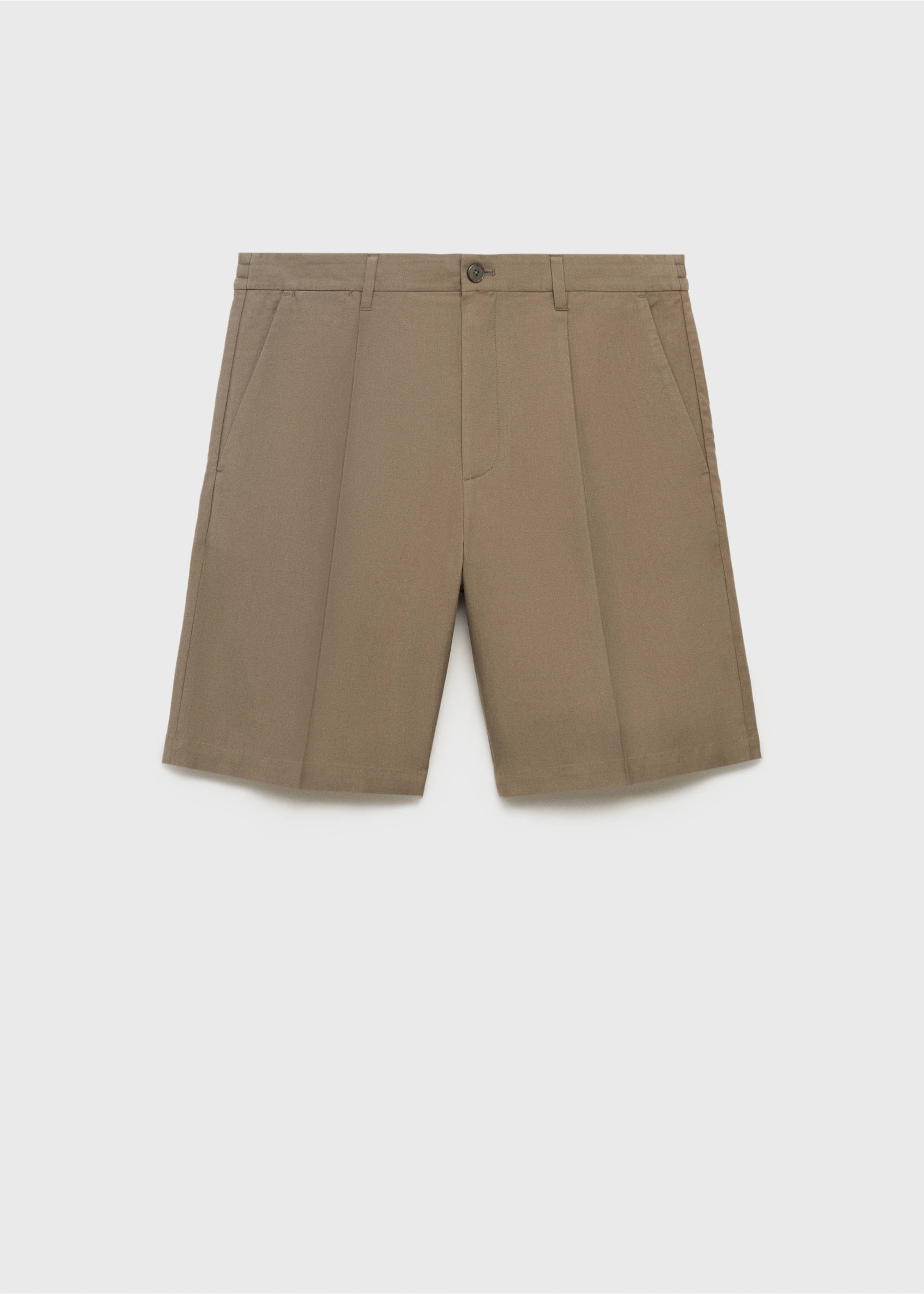 Bermudy 100% len - Zboží bez modelu, Hnědá. Ref: 17061149-00.