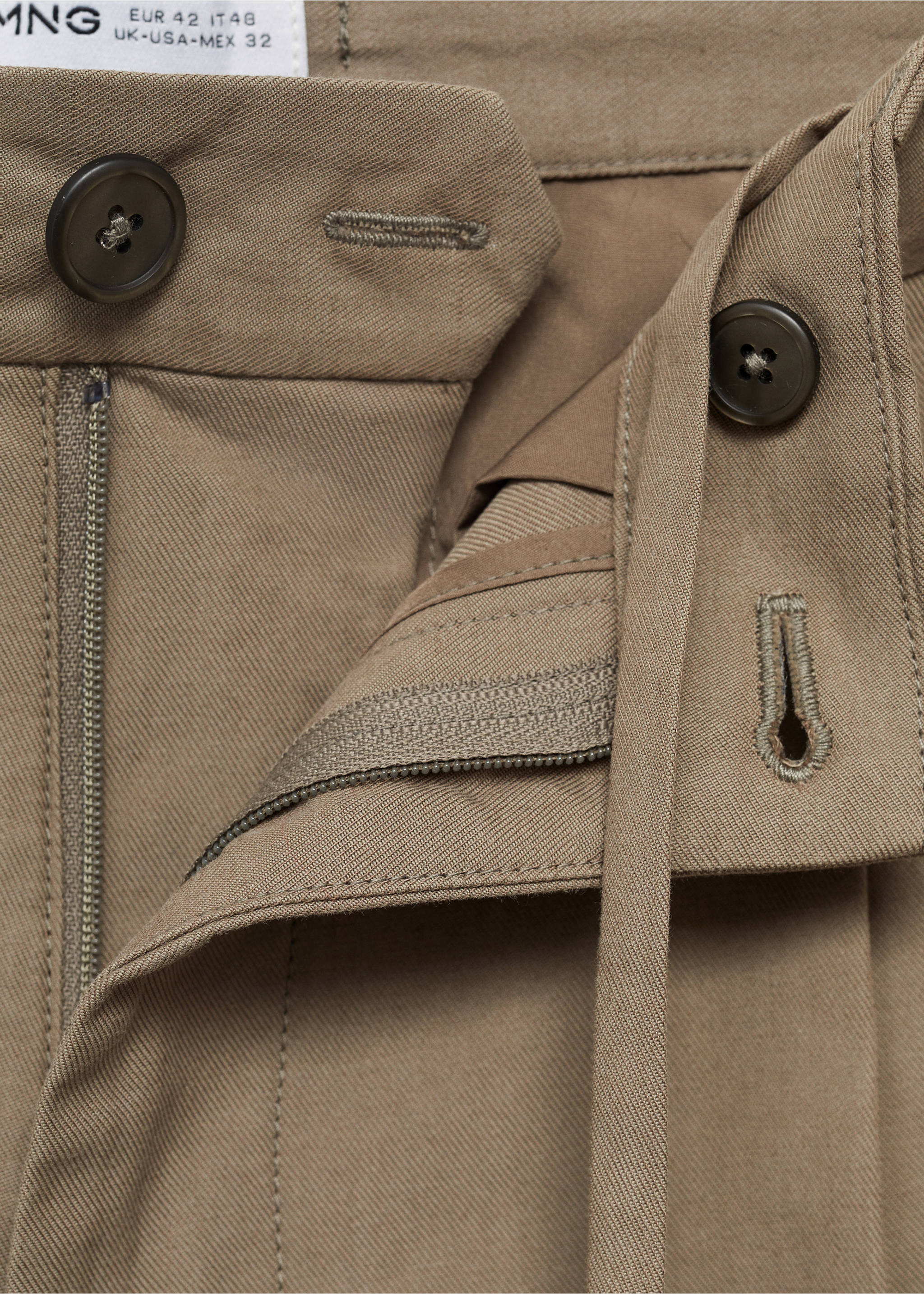 Bermudy 100% len - Detail zboží 8, Hnědá. Ref: 17061149-00.