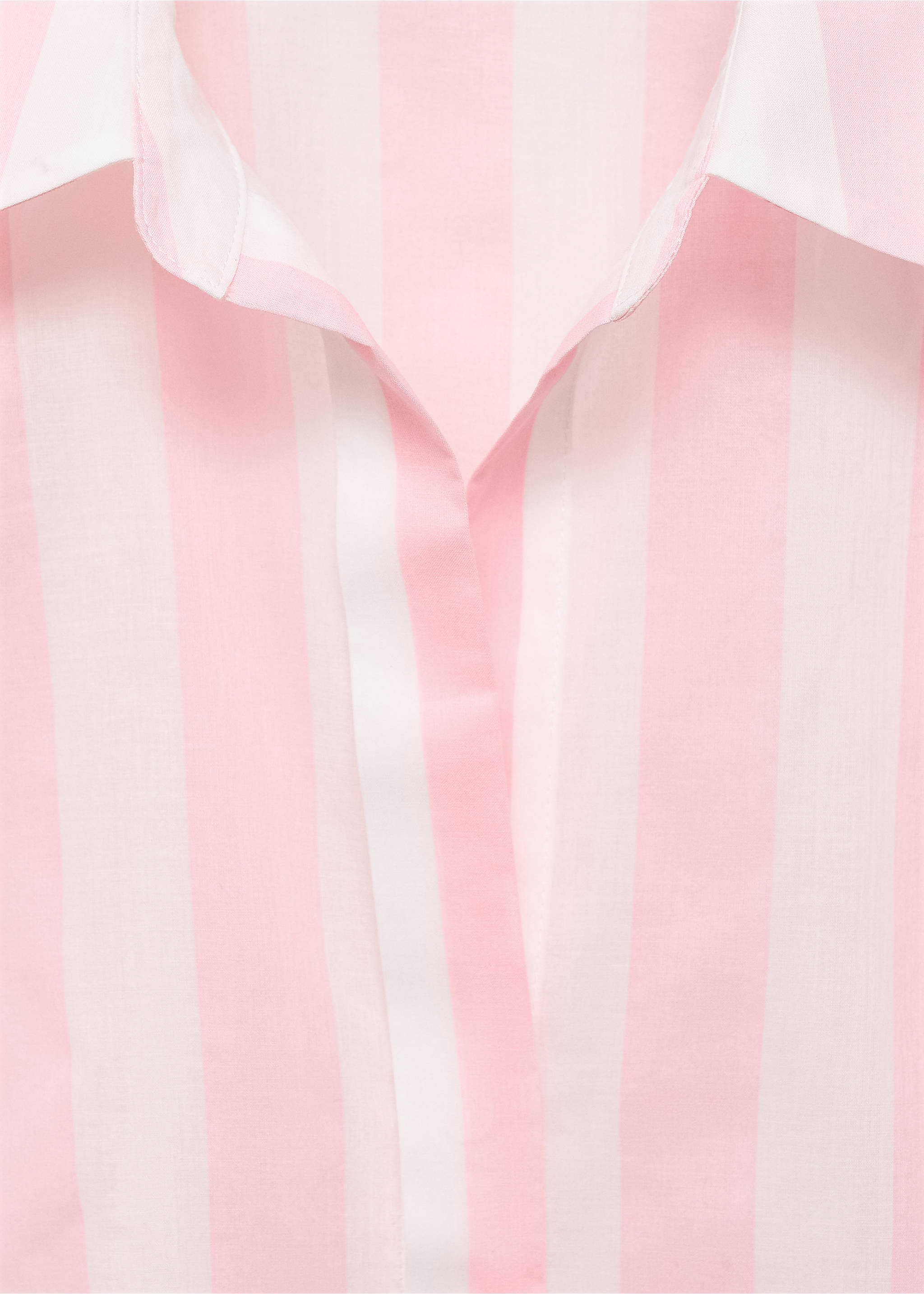 Striped cotton shirt - Details of the article 8, Pastel Pink. Ref: 17061150-00.