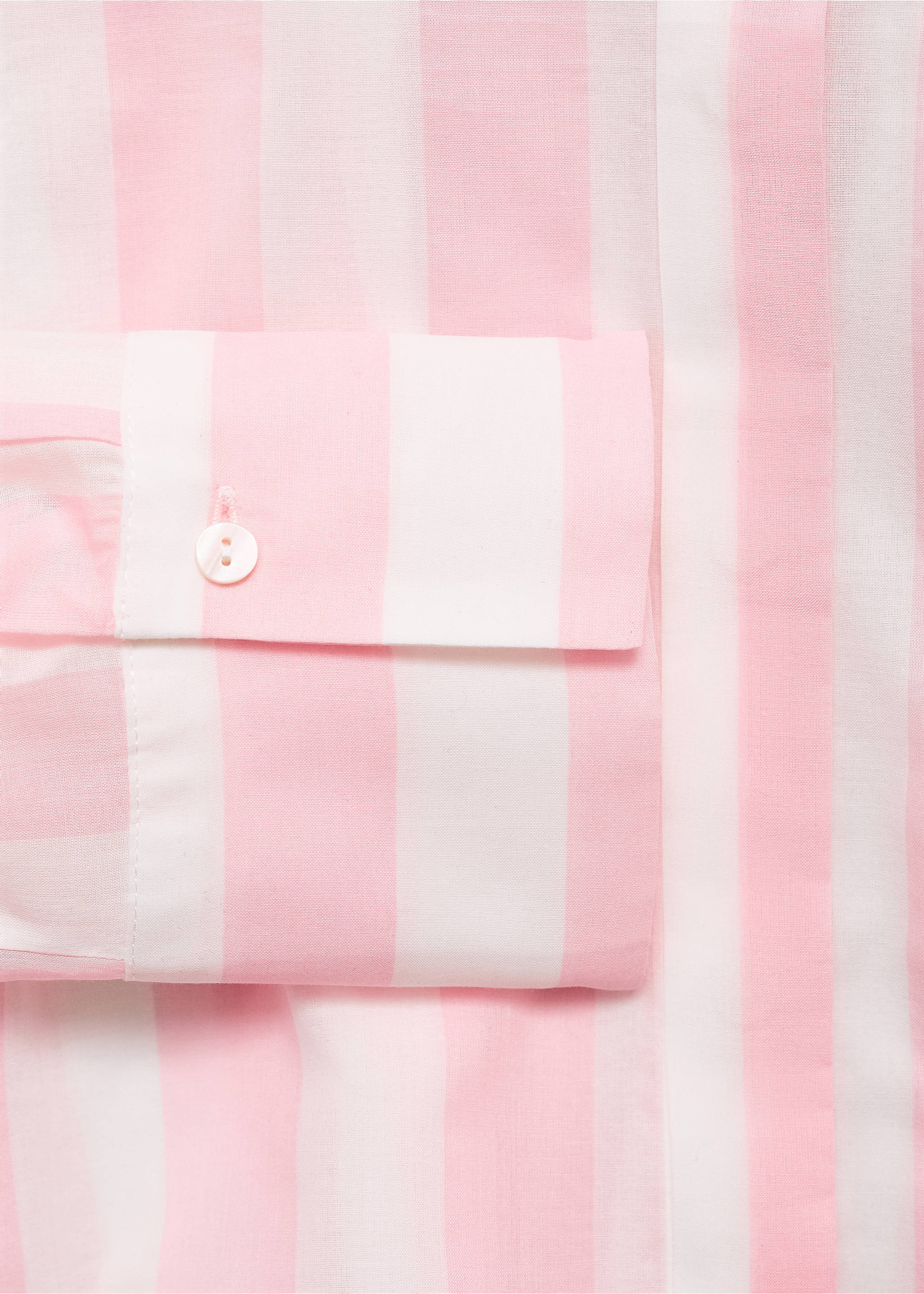 Striped cotton shirt - Details of the article 0, Pastel Pink. Ref: 17061150-00.