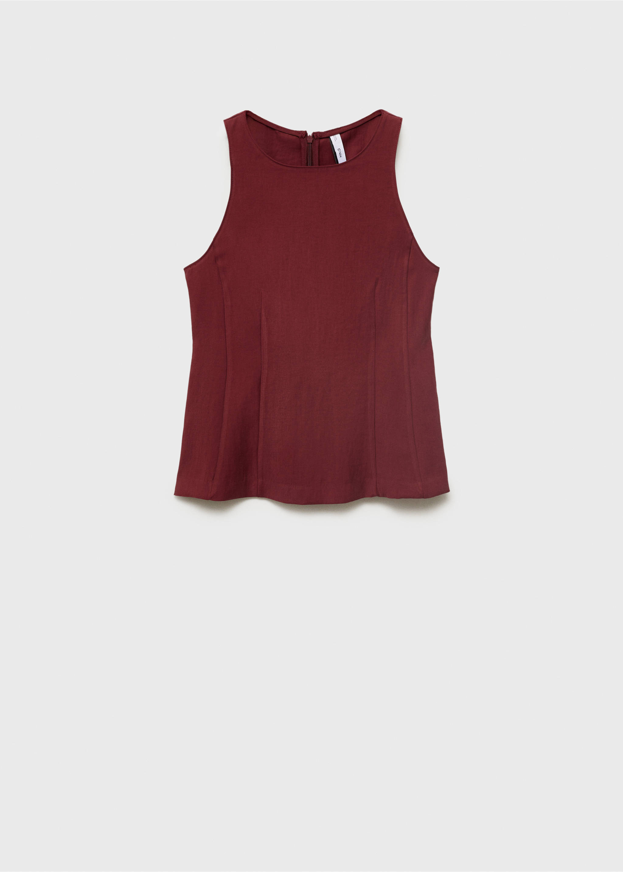 Fitted halter-neck blouse - Article without model, Maroon. Ref: 17061151-00.