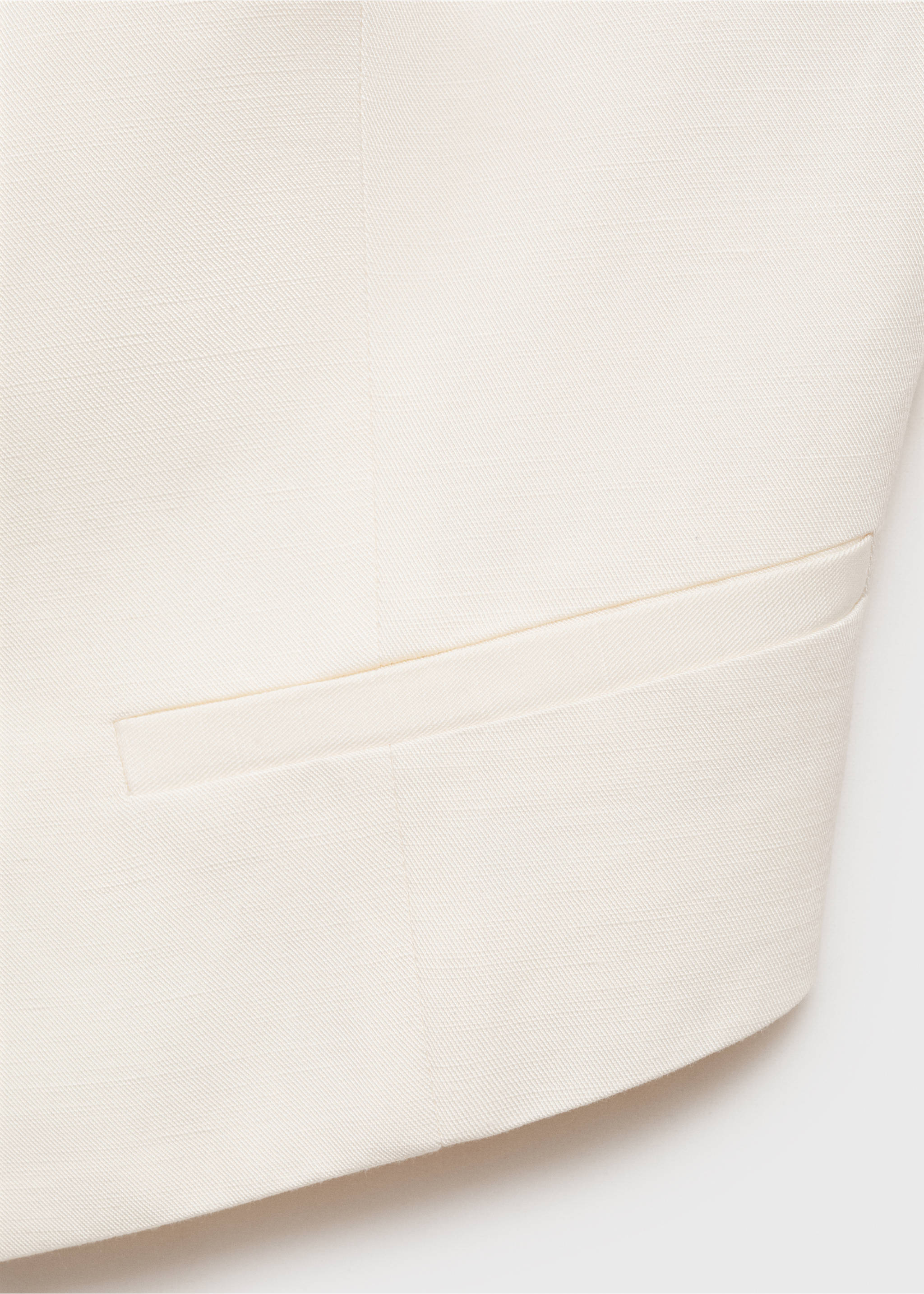 Linen-blend suit waistcoat - Details of the article 0, White. Ref: 17061153-00.