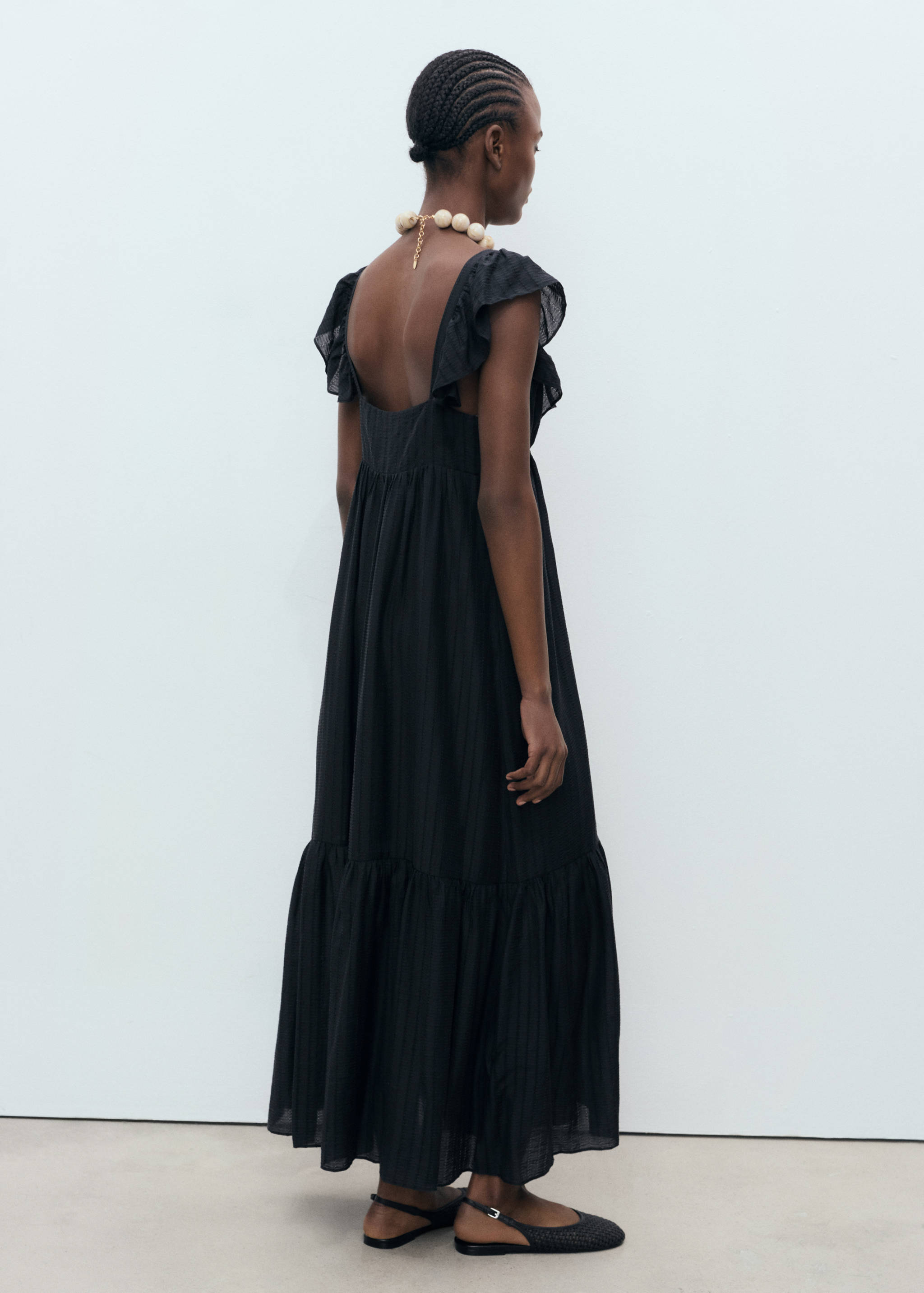 Vestido largo escote volante - Reverso del artículo