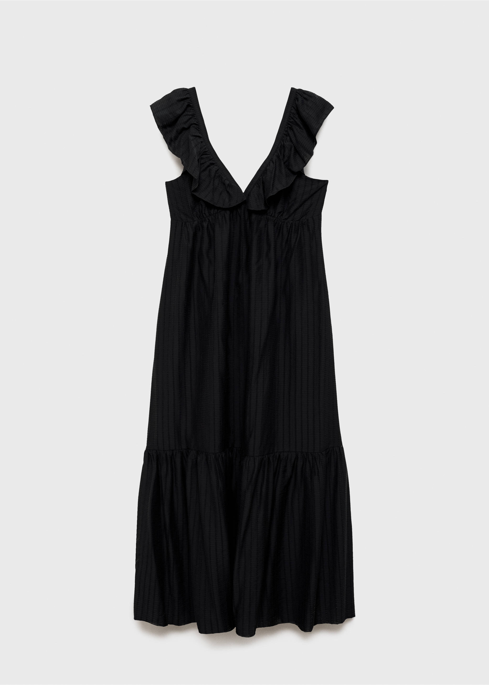 Vestido largo escote volante - Artículo sin modelo, Negro. Ref: 17061154-00.