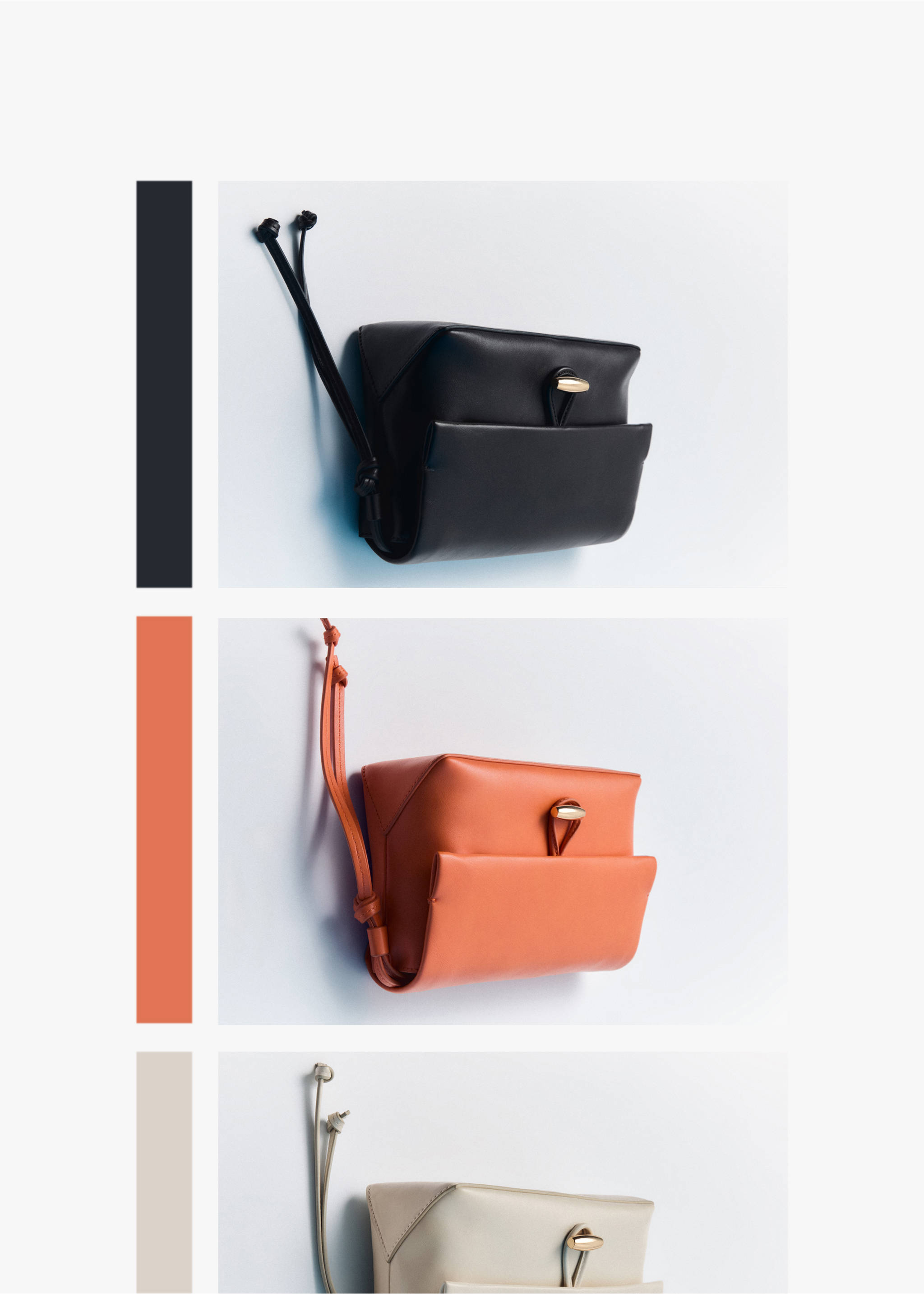 Shoulder bag with strap - Details of the article 4, Orange. Ref: 17061156-00.
