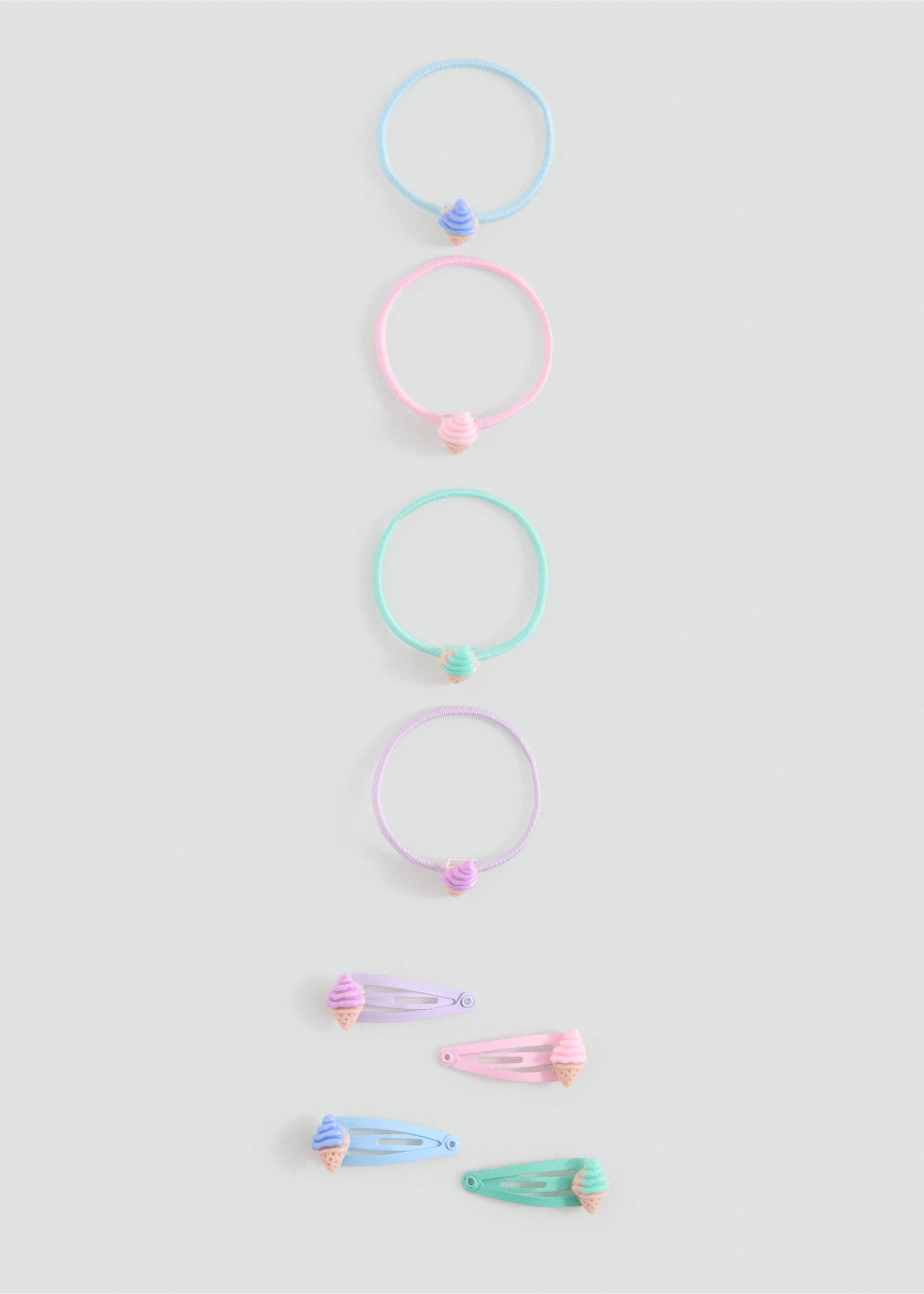 Pack mit Haarklammern  und Haargummis - Artikel ohne Model, Rosa. Ref: 17061157-00.