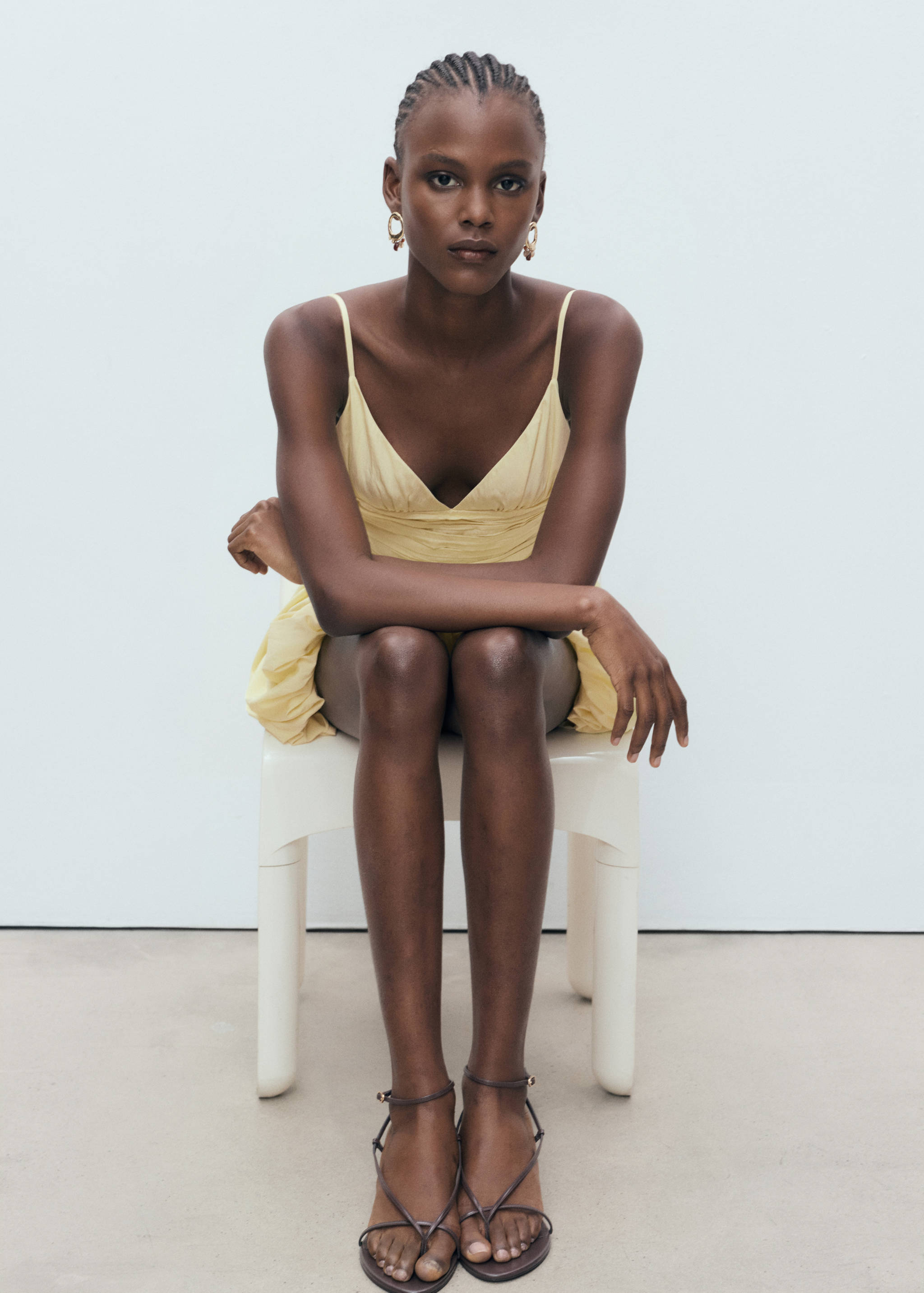 Gathered balloon dress - Details of the article 2