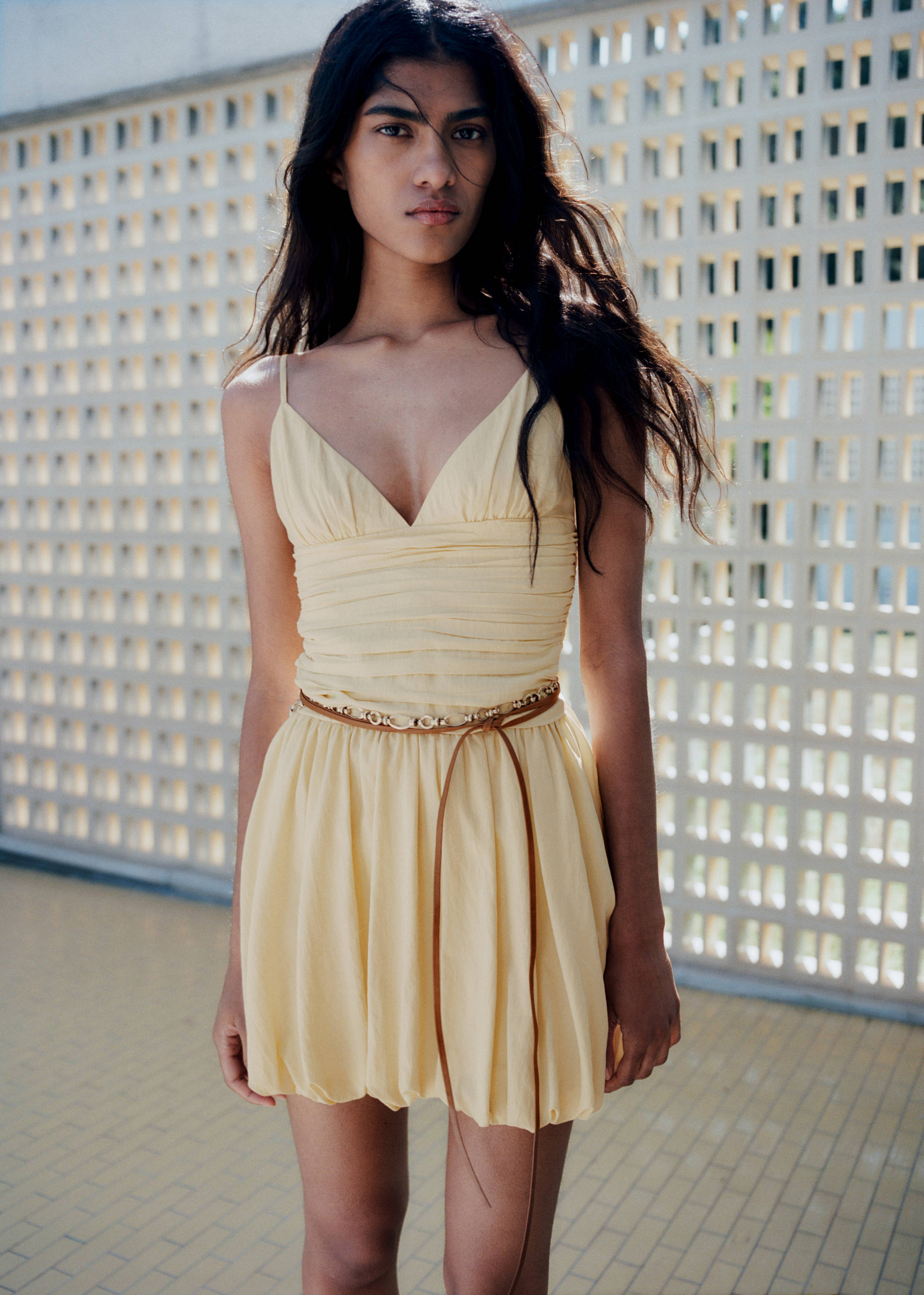 Gathered balloon dress - Details of the article 7
