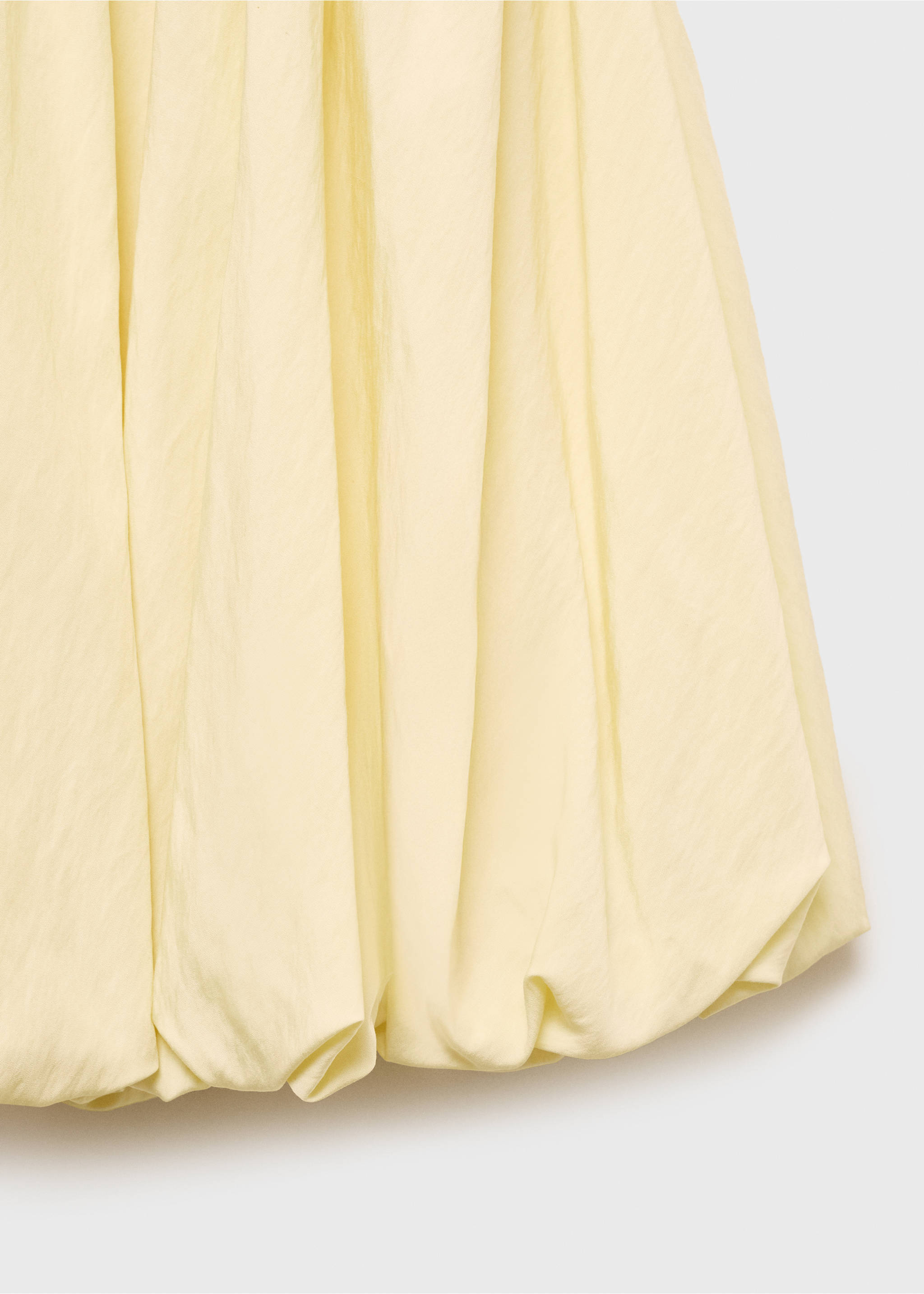 Gathered balloon dress - Details of the article 8, Pastel Yellow. Ref: 17061162-00.