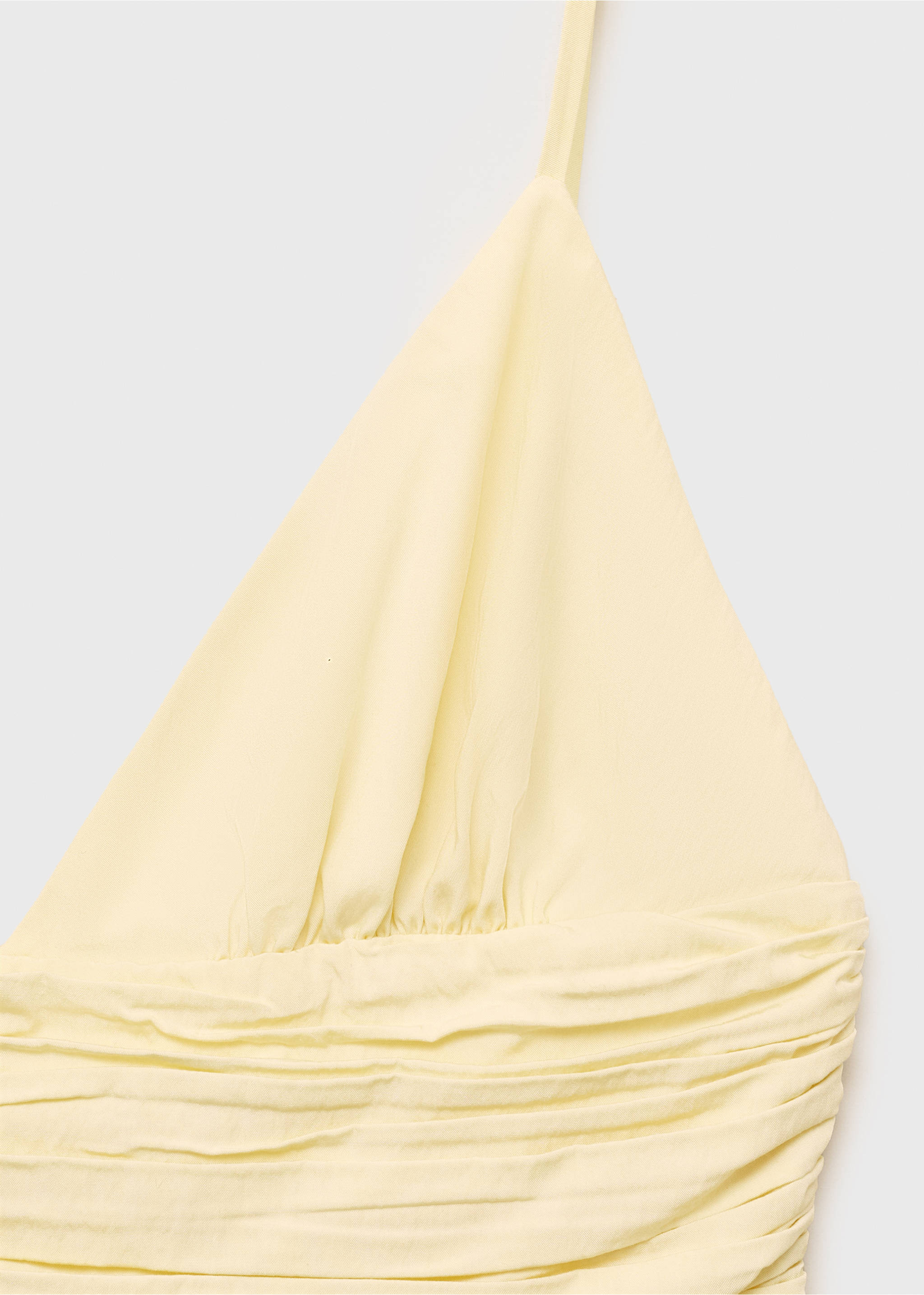 Gathered balloon dress - Details of the article 0, Pastel Yellow. Ref: 17061162-00.