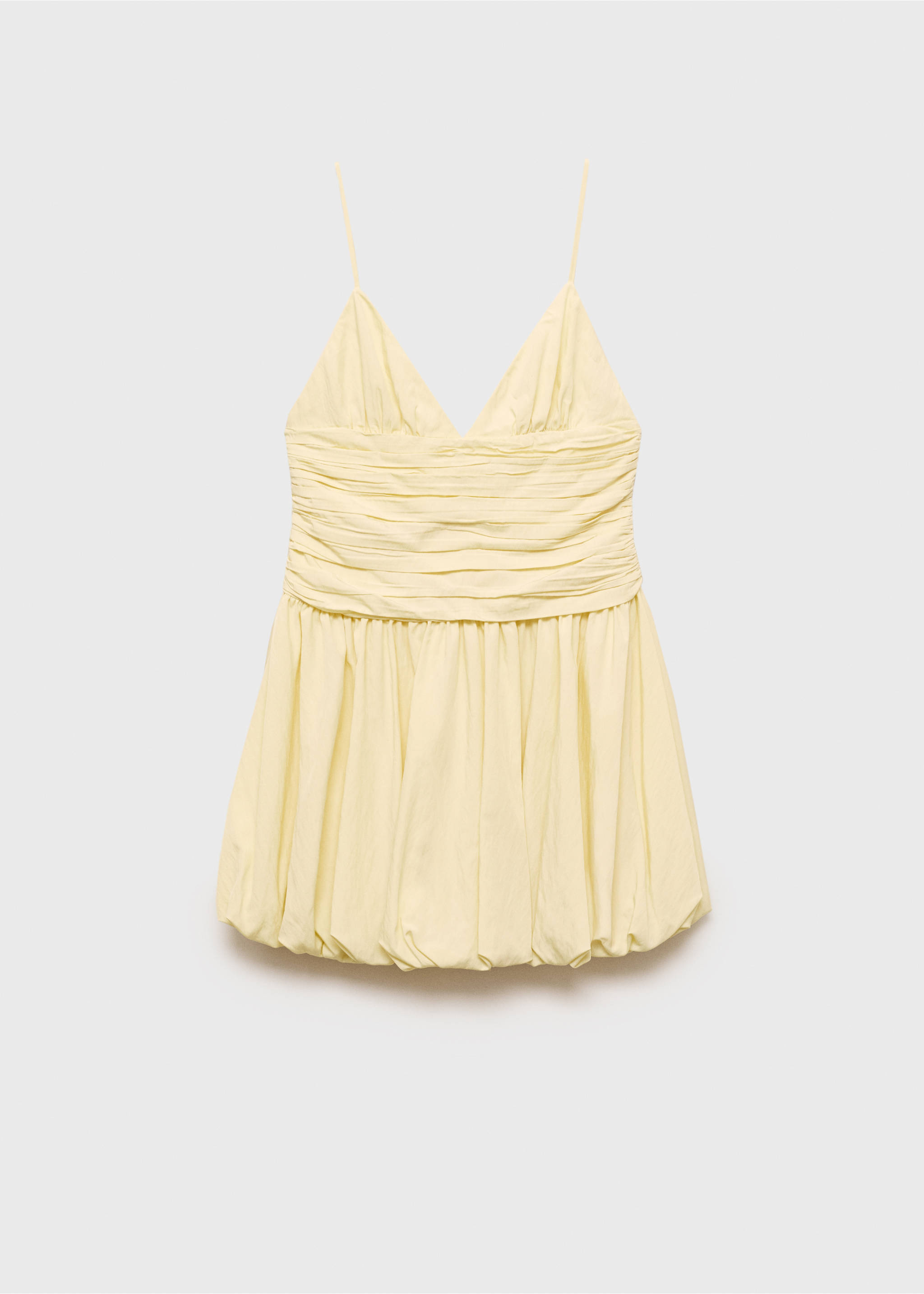 Gathered balloon dress - Article without model, Pastel Yellow. Ref: 17061162-00.