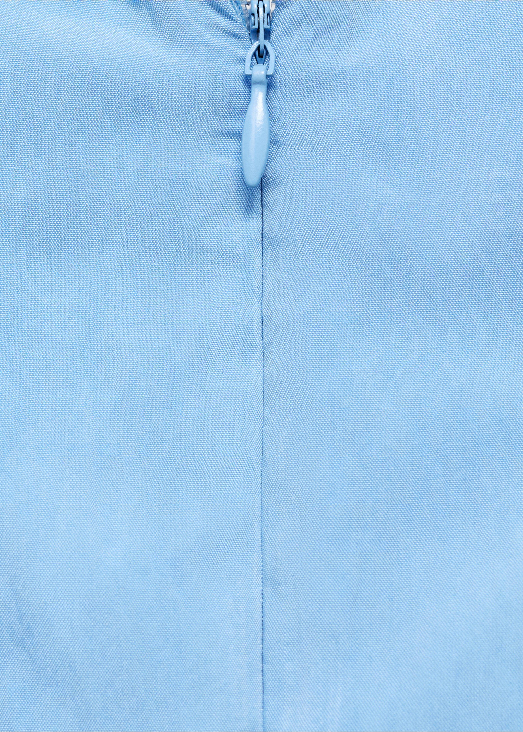 Boat-neck dress with pleats - Details of the article 0, Blue. Ref: 17061169-00.