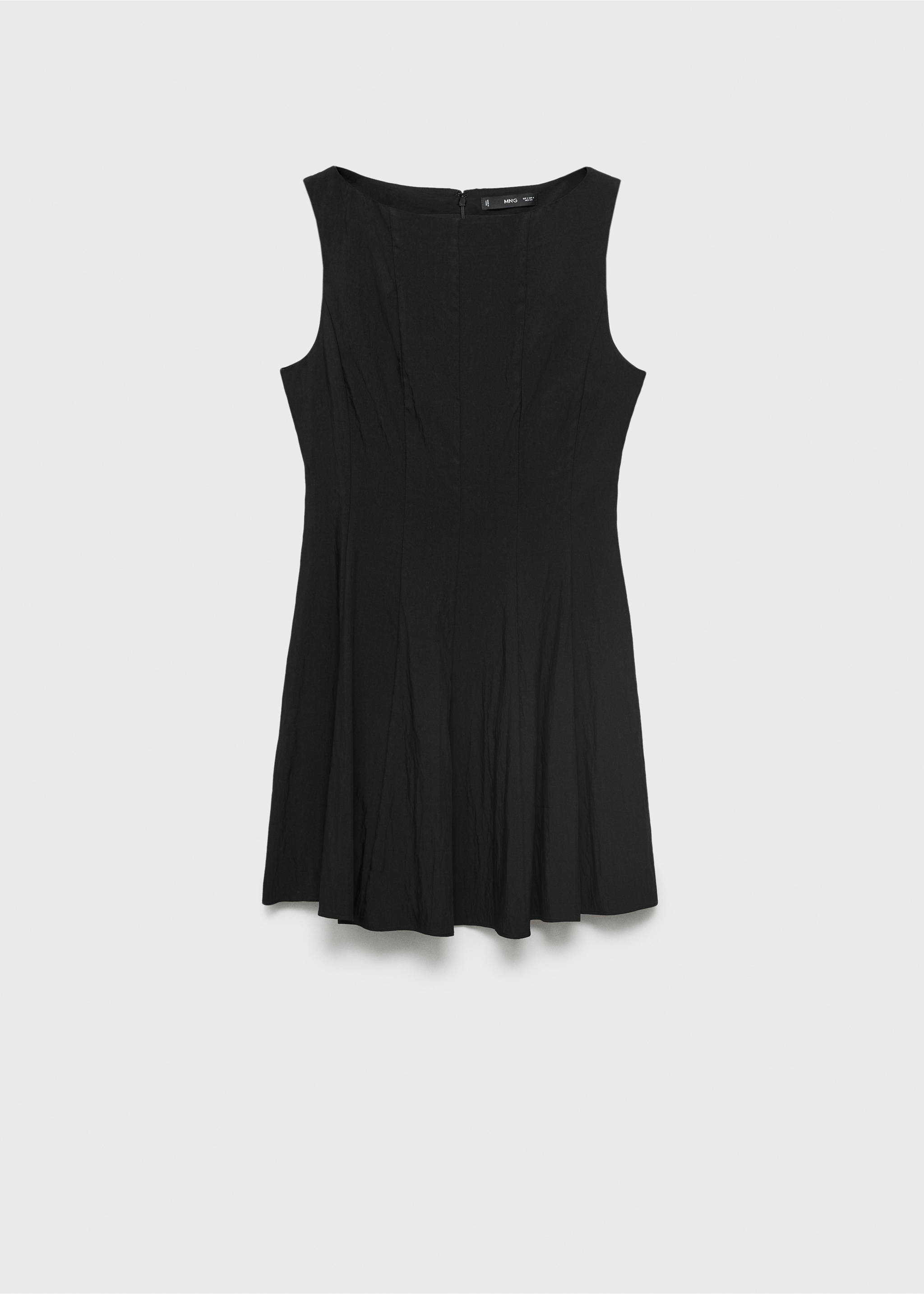 Boat-neck dress with pleats - Article without model, Black. Ref: 17061169-00.