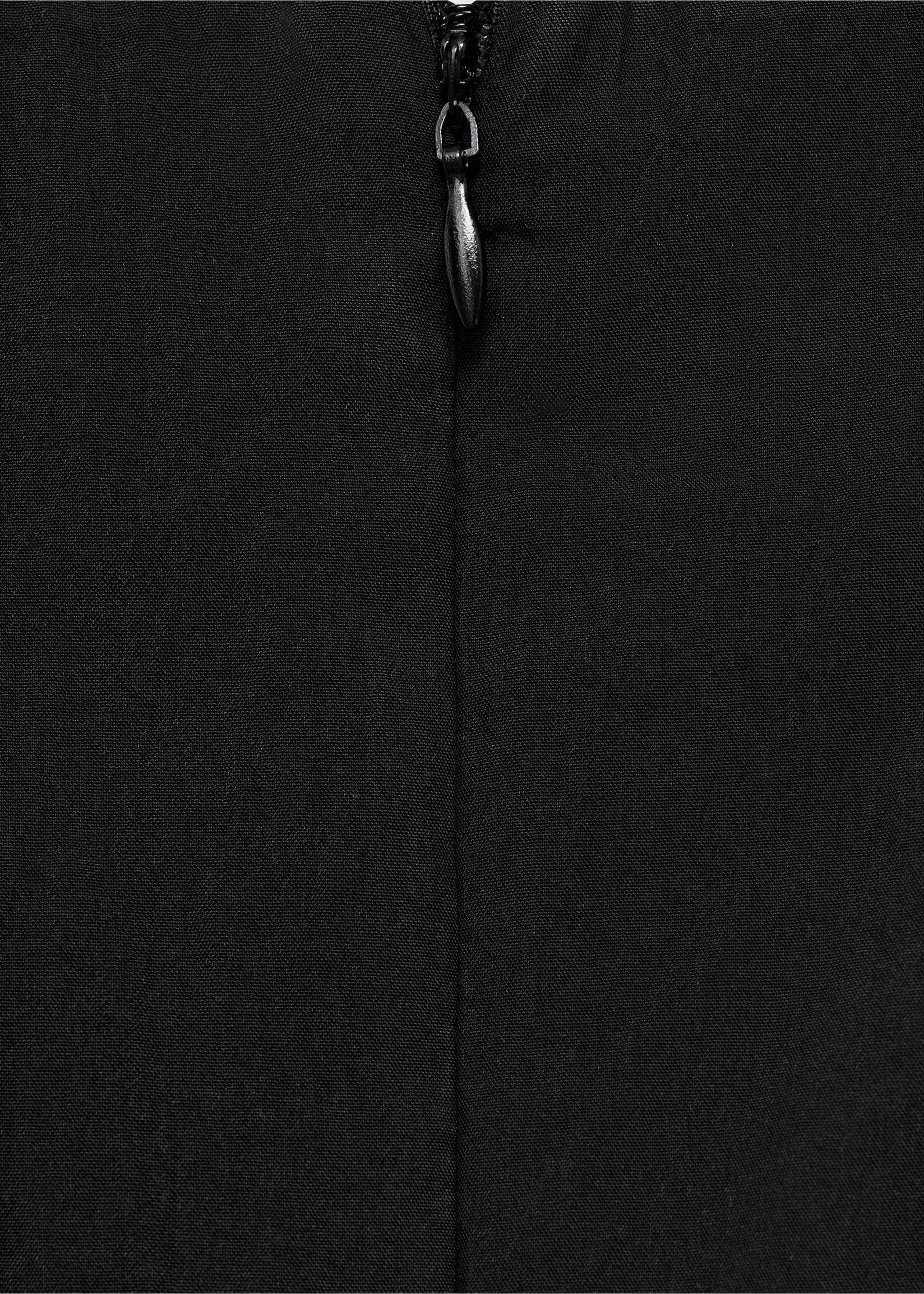 Boat-neck dress with pleats - Details of the article 0, Black. Ref: 17061169-00.