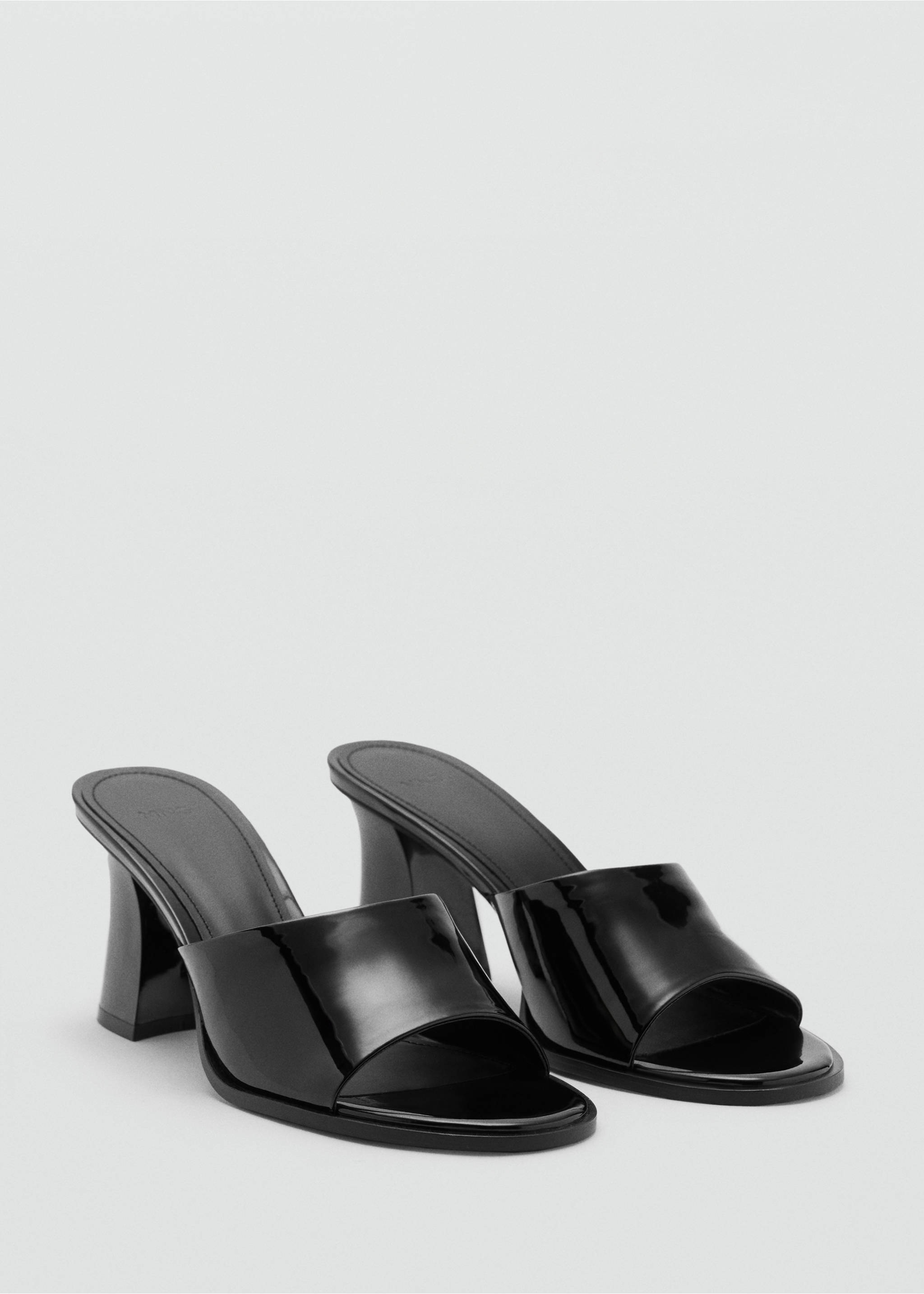 Patent leather high-heeled sandals - Medium plane, Black. Ref: 17061171-00.