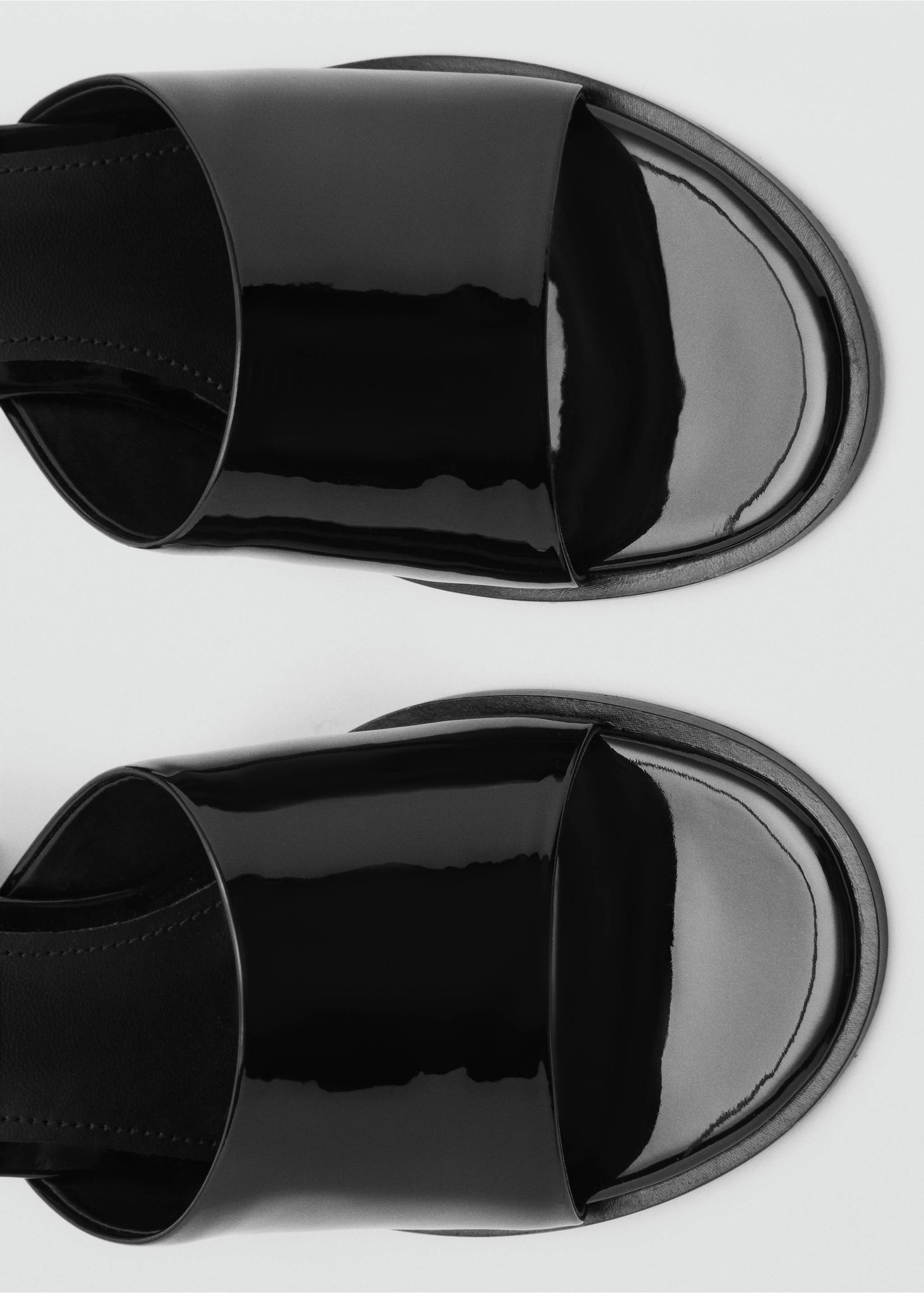 Patent leather high-heeled sandals - Details of the article 2, Black. Ref: 17061171-00.