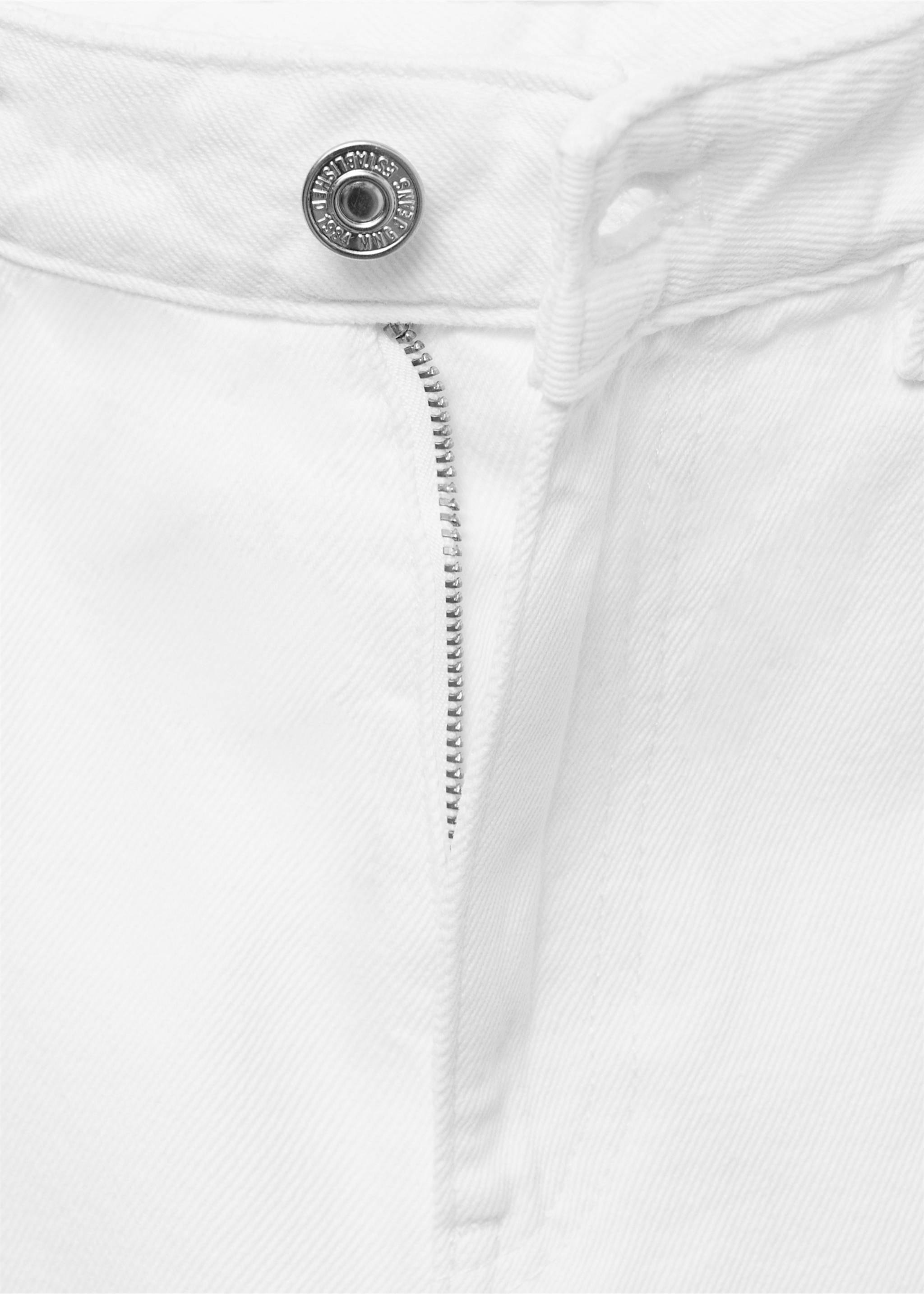 Wide leg cropped jeans with turned-up hem - Details of the article 8, White. Ref: 17061174-00.