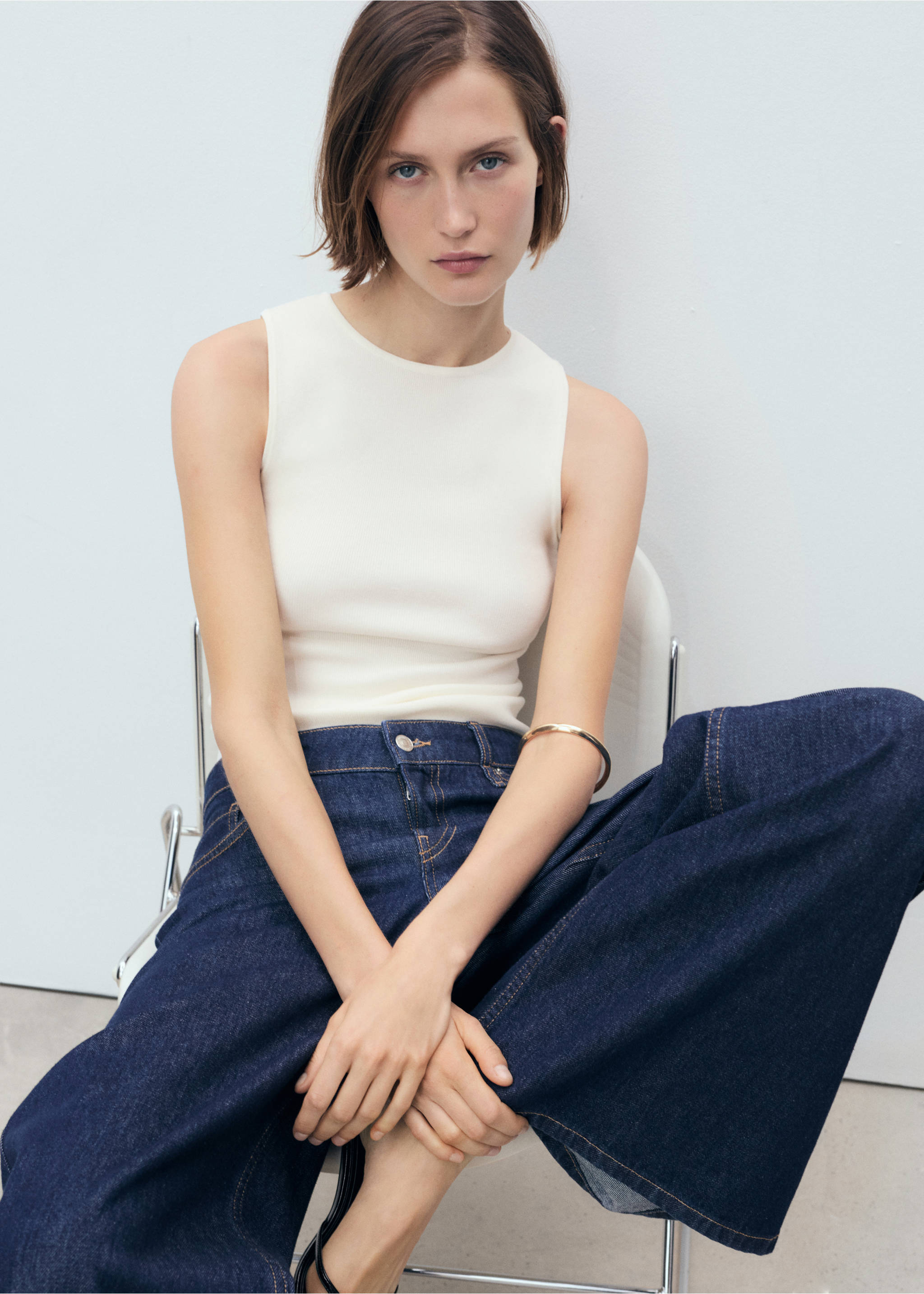 Top maille fine - Détail de l'article 2, Écru. Ref: 17061177-00.