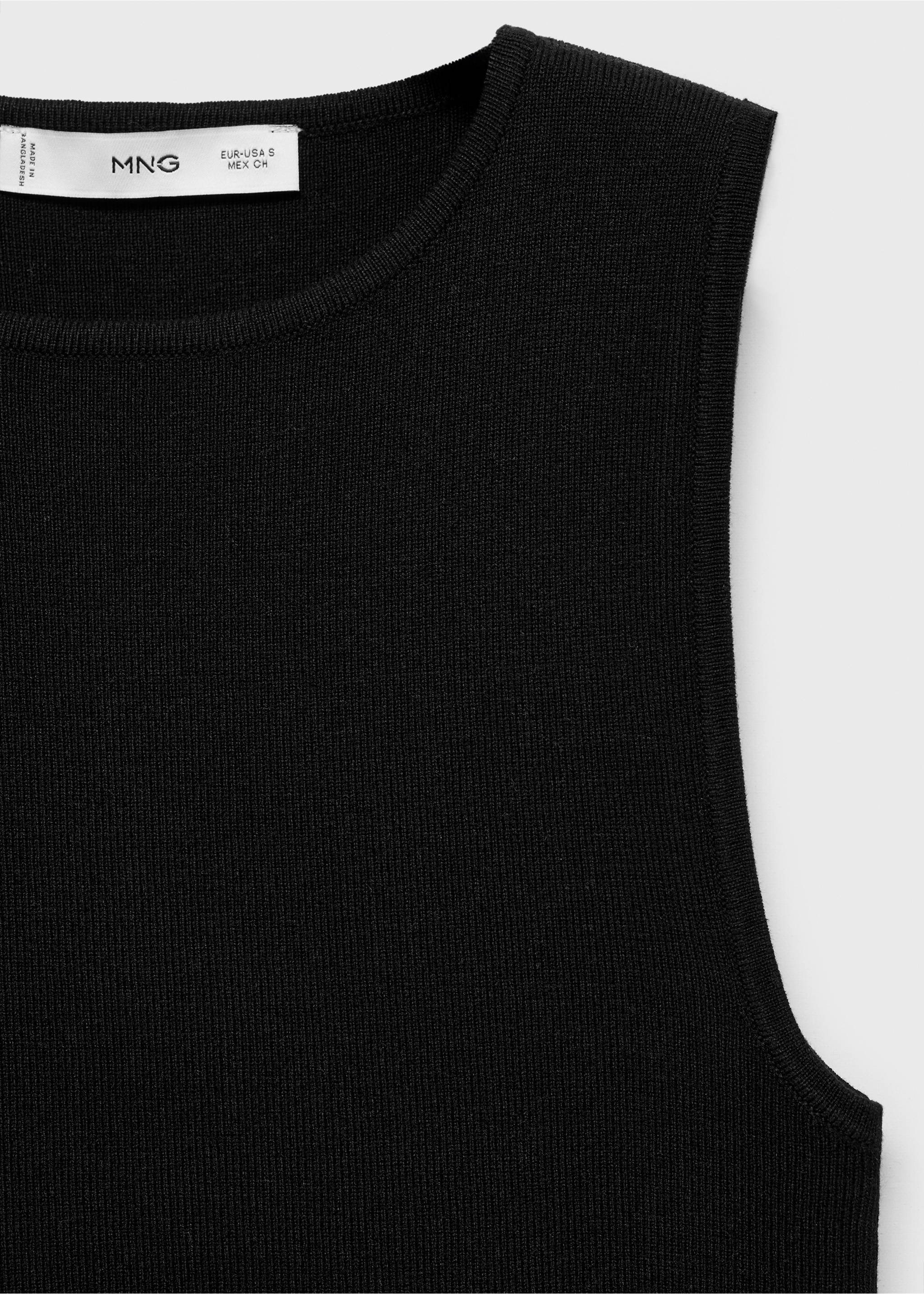 Fine-knit top - Details of the article 8, Black. Ref: 17061177-00.