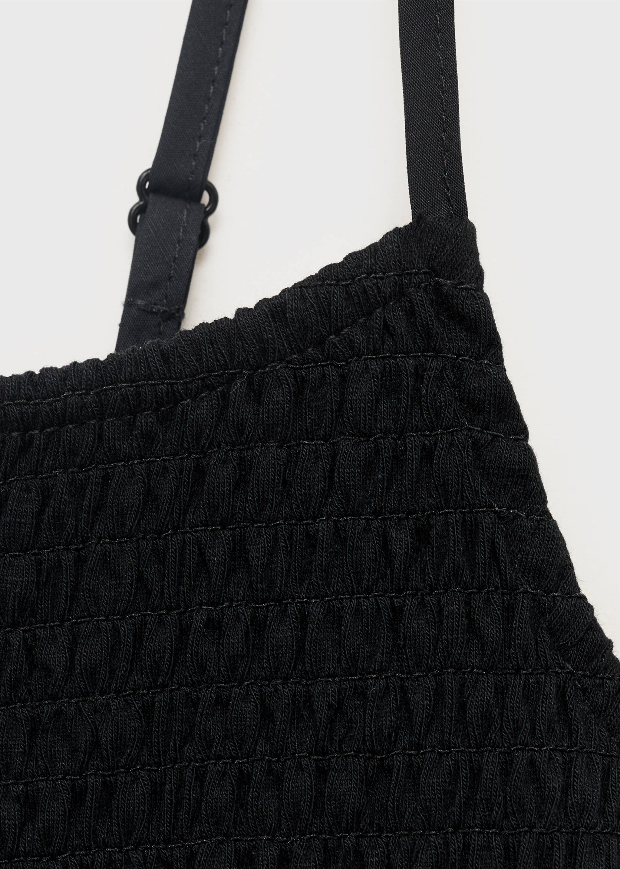 Combined gathered dress - Details of the article 8, Black. Ref: 17061178-00.