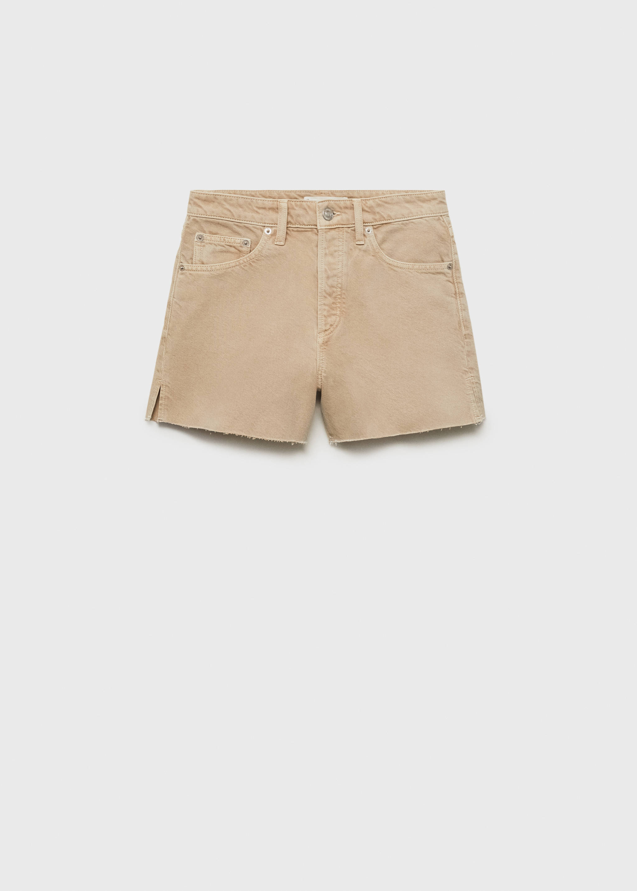 Denim shorts with frayed hem - Article without model