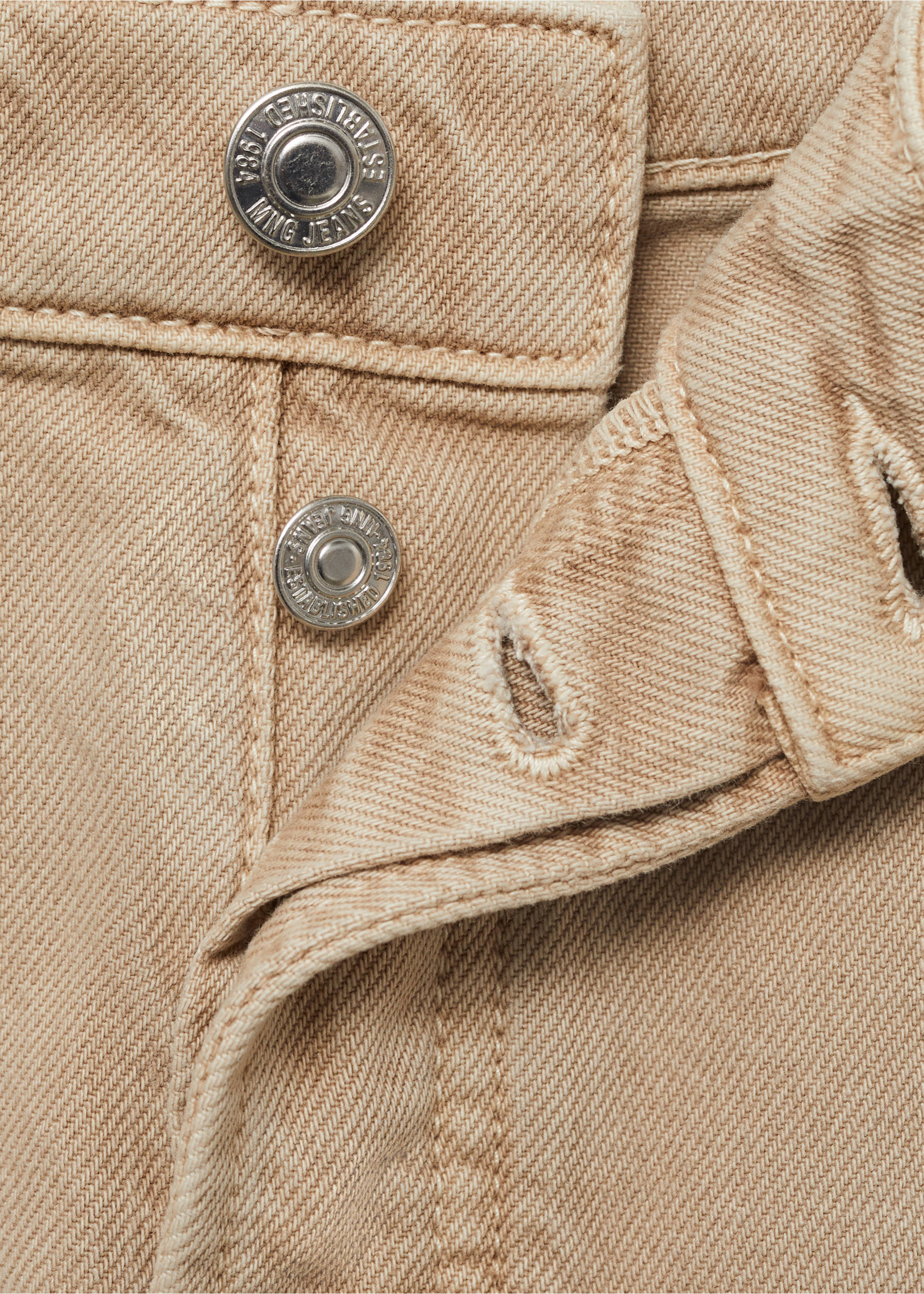 Short en jean bas effiloché - Détail de l'article 8, Sable. Ref: 17061181-00.