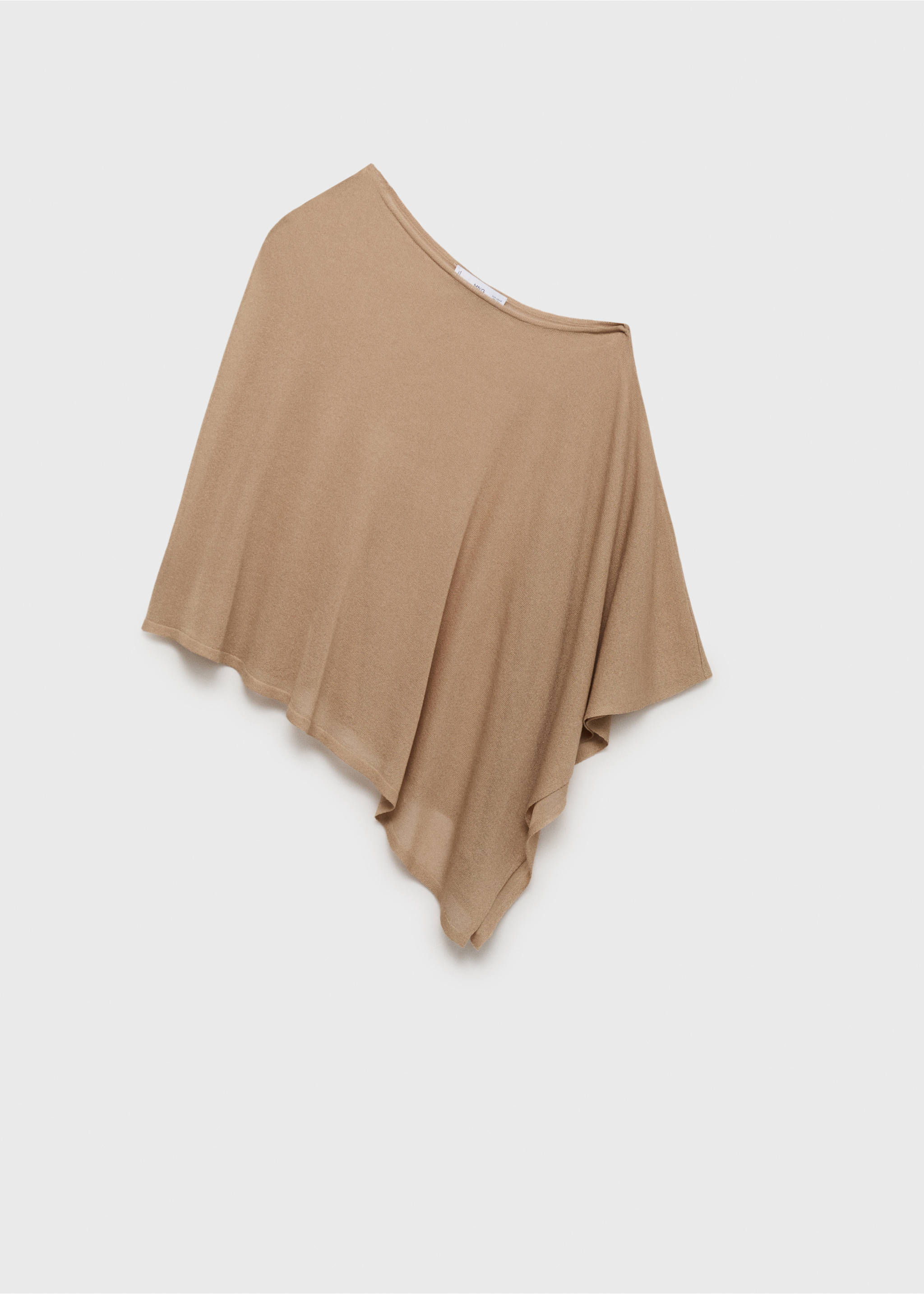 Cape en maille asymétrique - Article sans modèle, Marron moyen. Ref: 17061188-00.