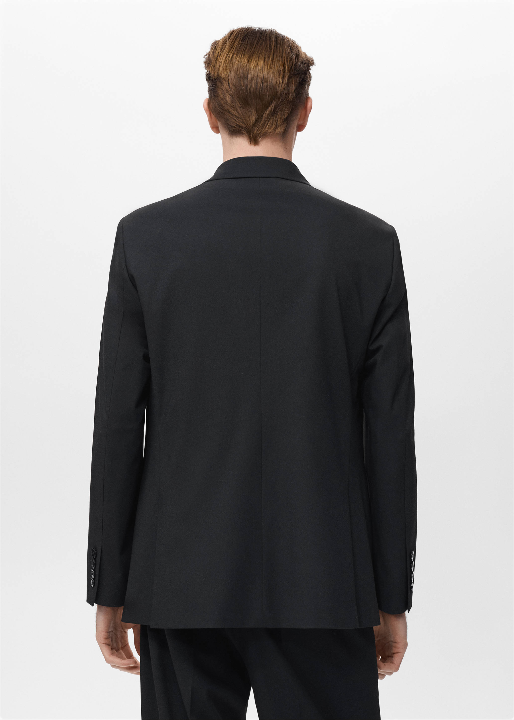 Boston regular-fit double-breasted suit jacket - Reverse of the article, Black. Ref: 17061189-00.