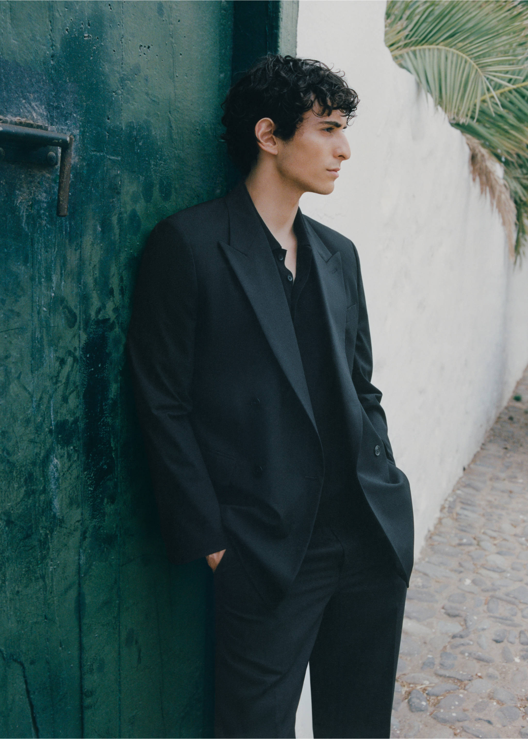 Boston regular-fit double-breasted suit jacket - Details of the article 3, Black. Ref: 17061189-00.