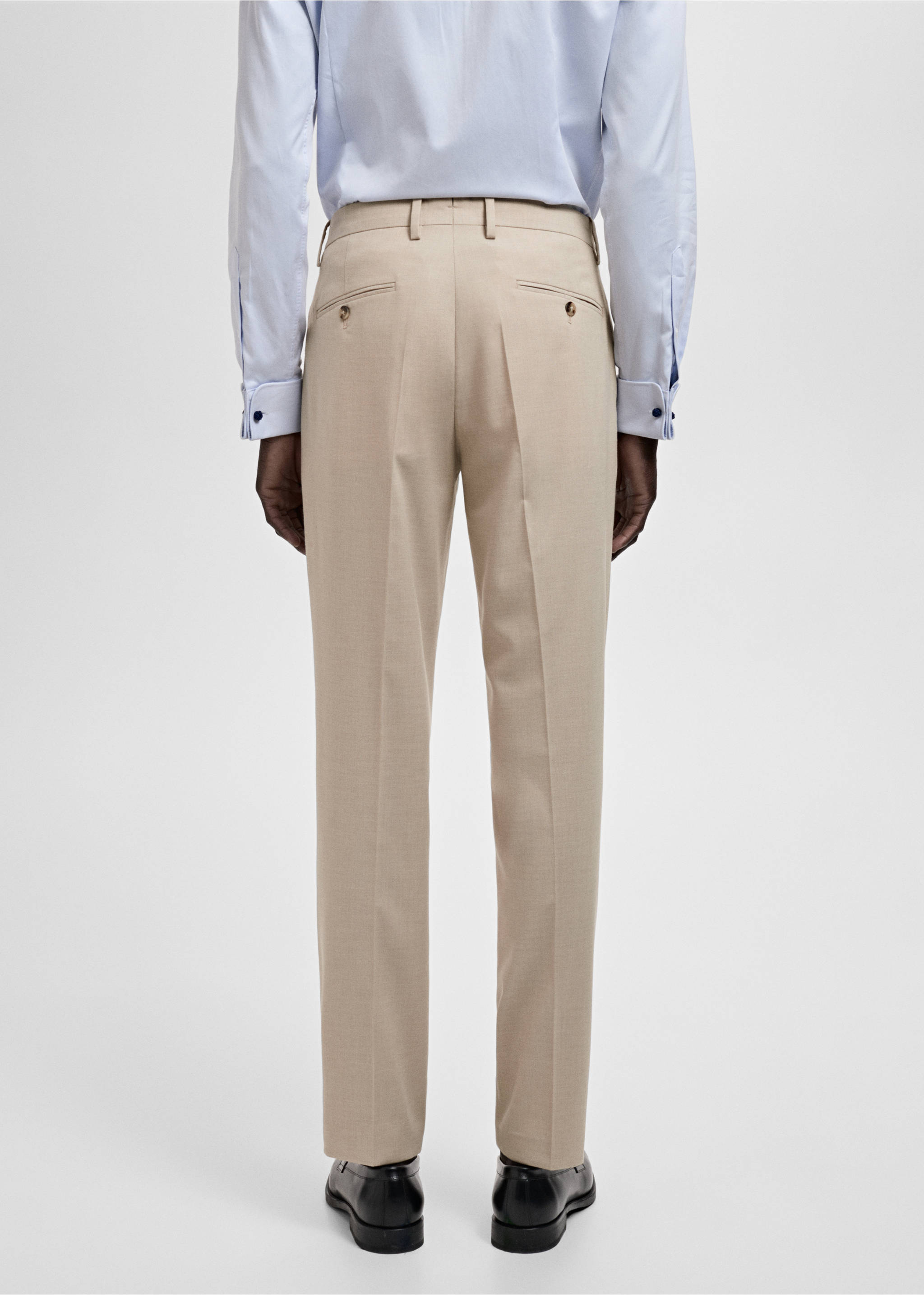 Milan slim-fit suit trousers - Reverse of the article, Beige. Ref: 17061190-00.