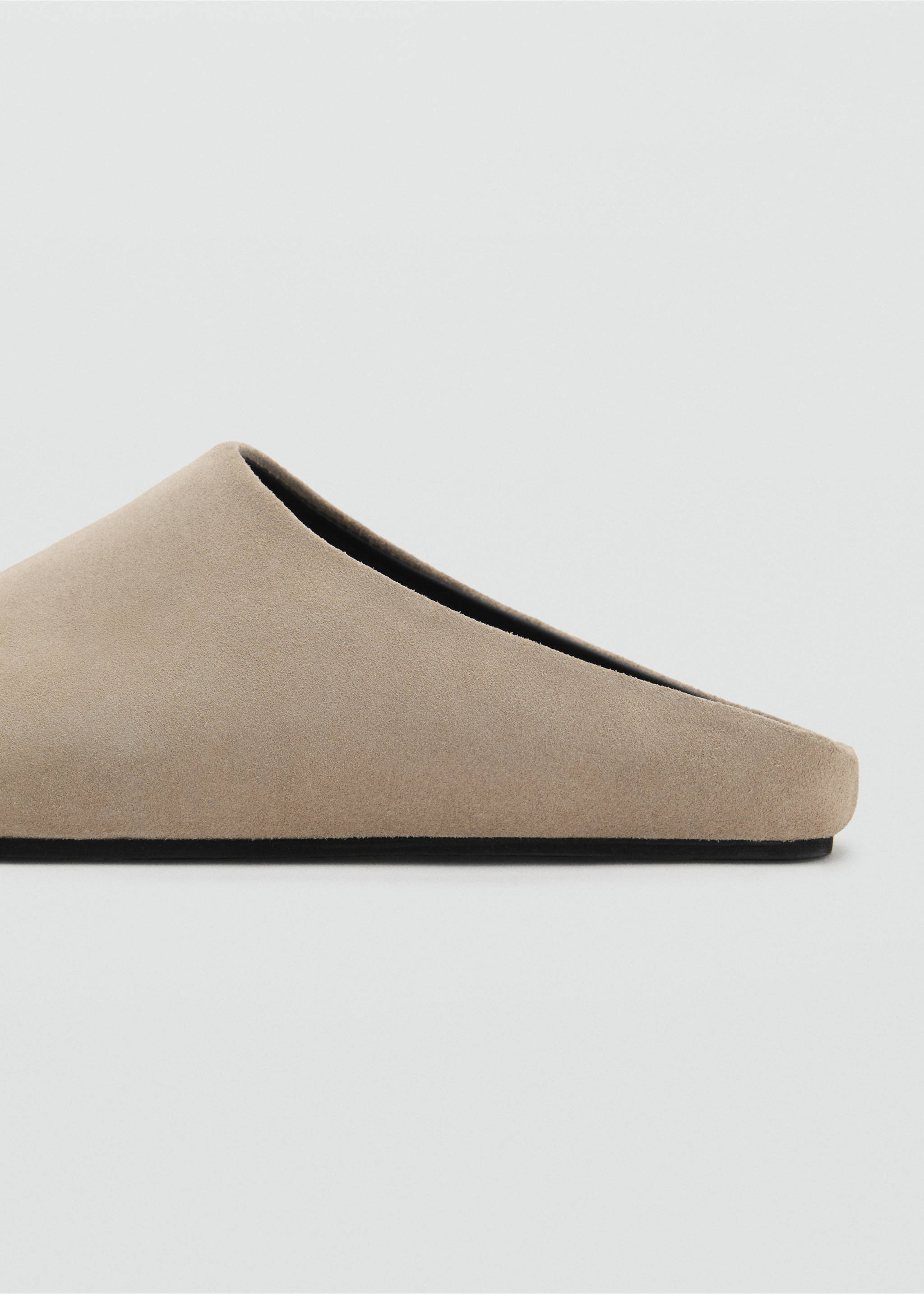 Suede leather clogs - Details of the article 1, Sand. Ref: 17061193-00.
