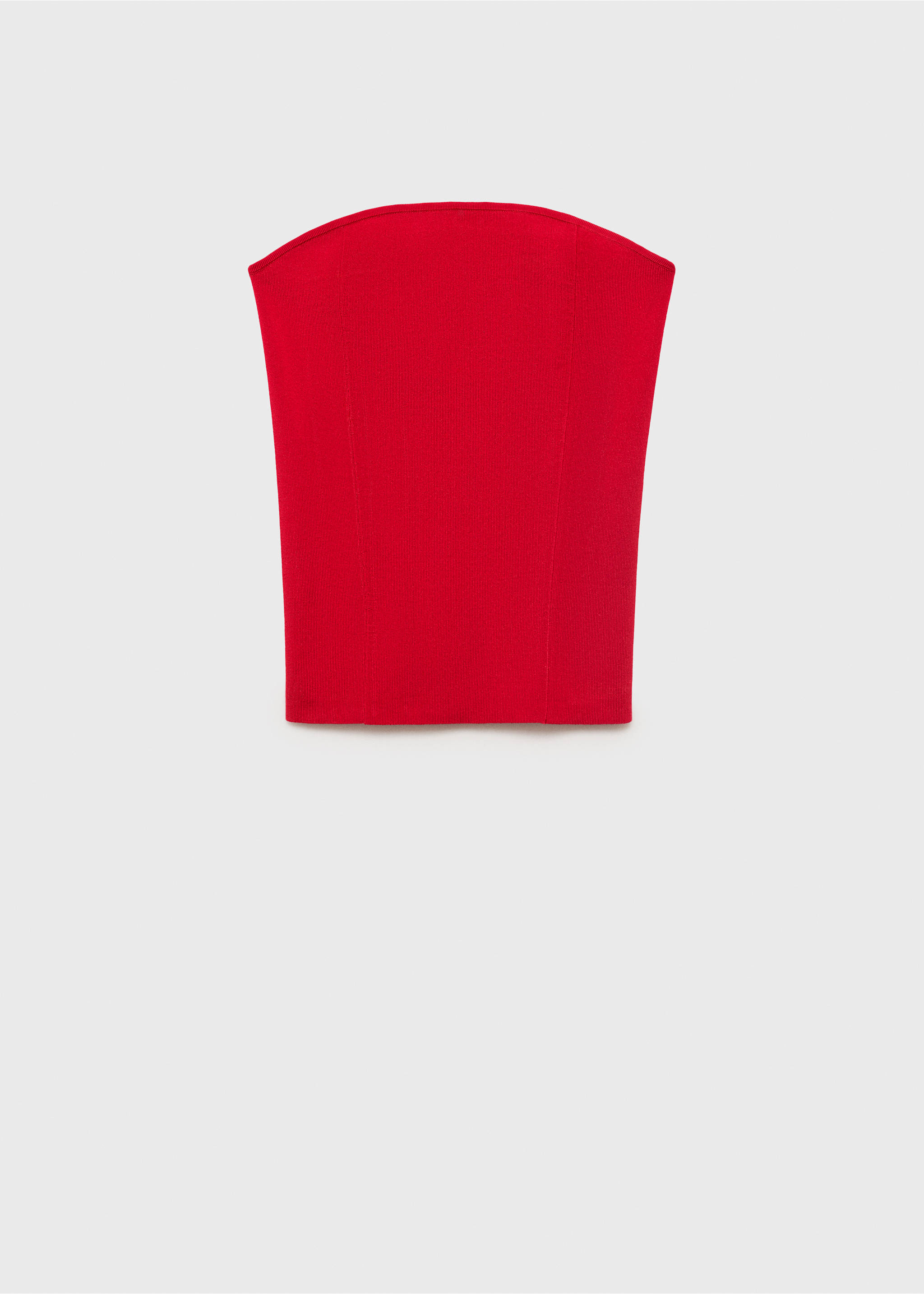 Strapless fitted top - Article without model, Red. Ref: 17061195-00.