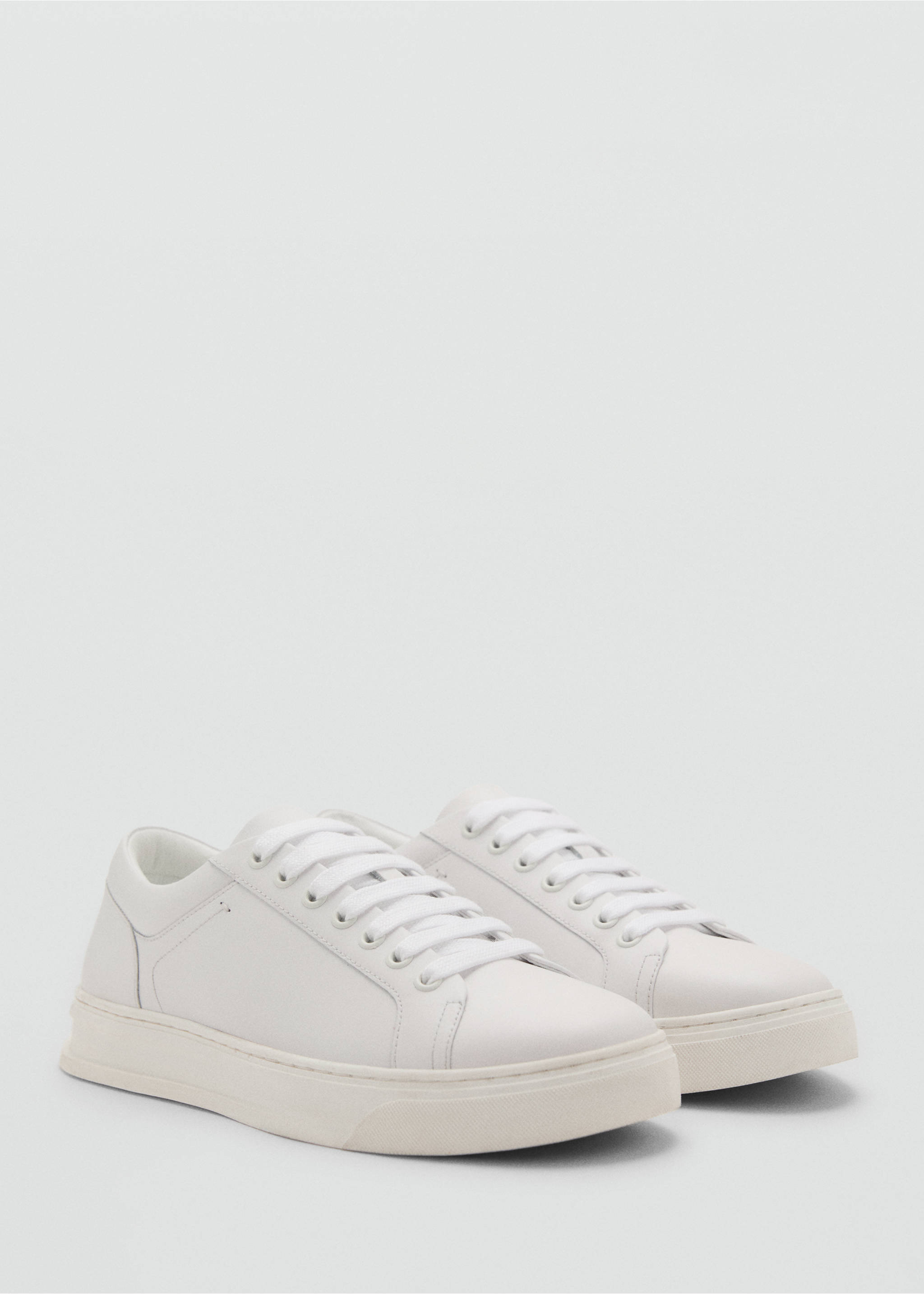 Leather panel sneakers - Medium plane, White. Ref: 17061196-00.