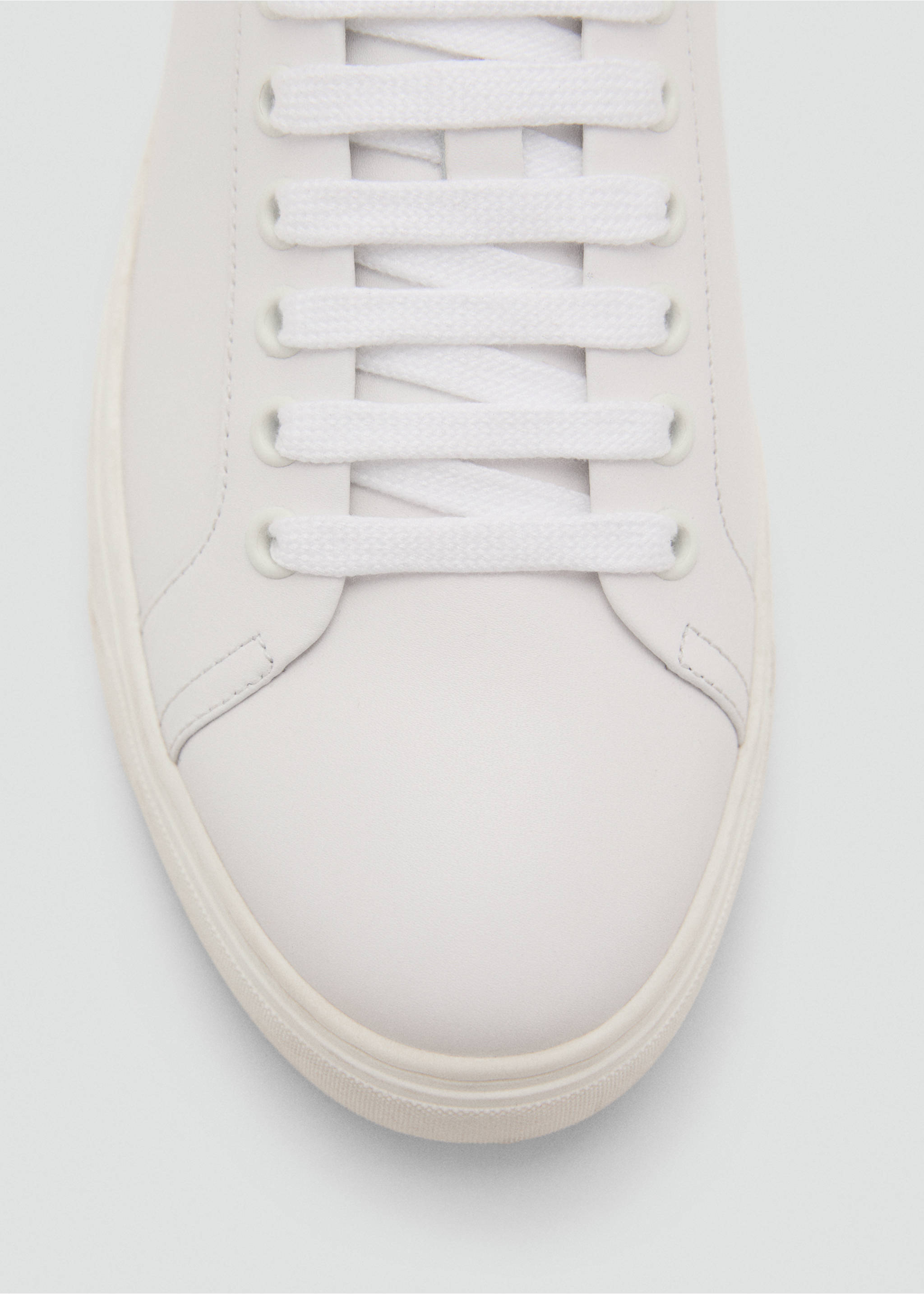 Leather panel sneakers - Details of the article 1, White. Ref: 17061196-00.