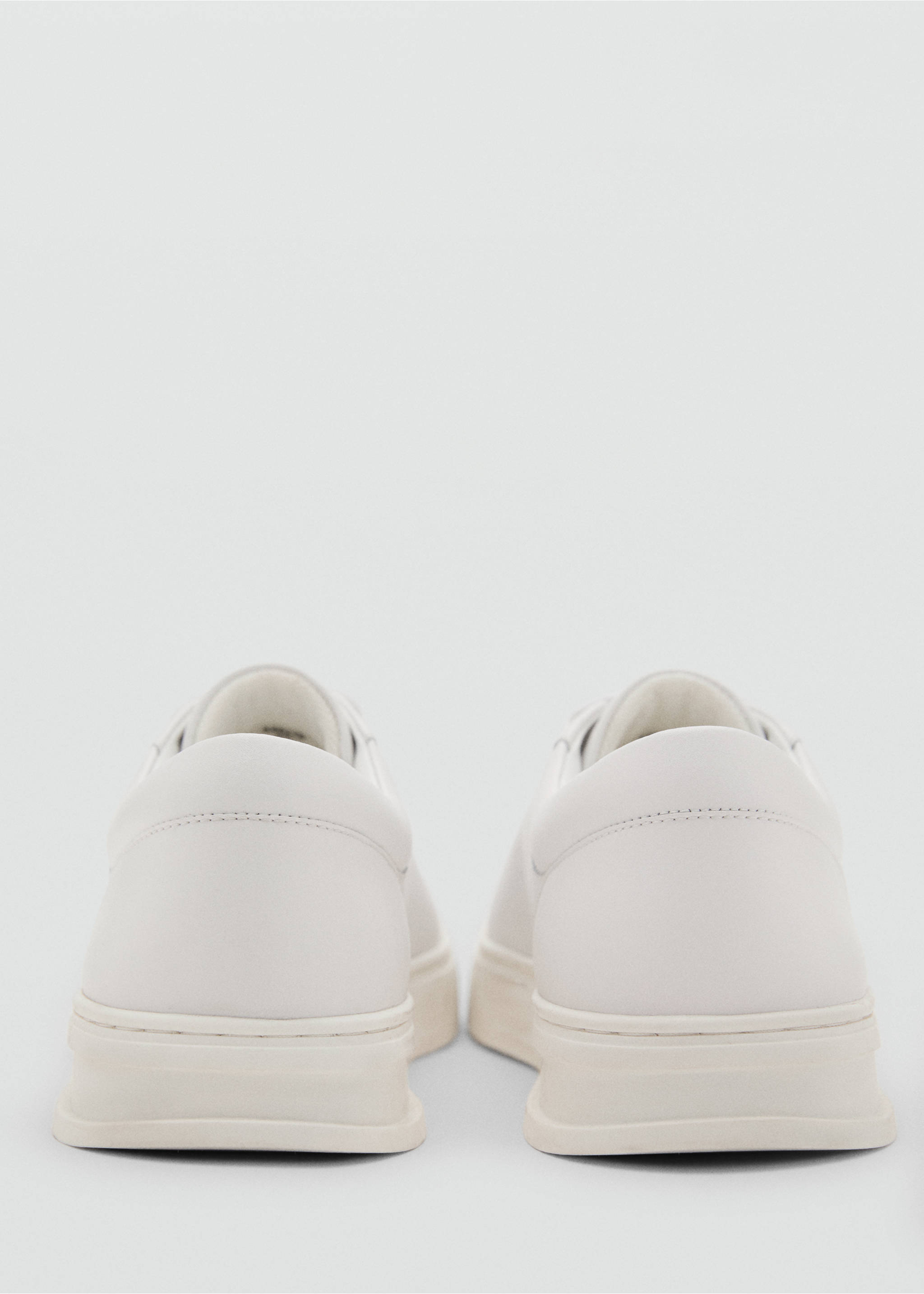 Leather panel sneakers - Details of the article 2, White. Ref: 17061196-00.