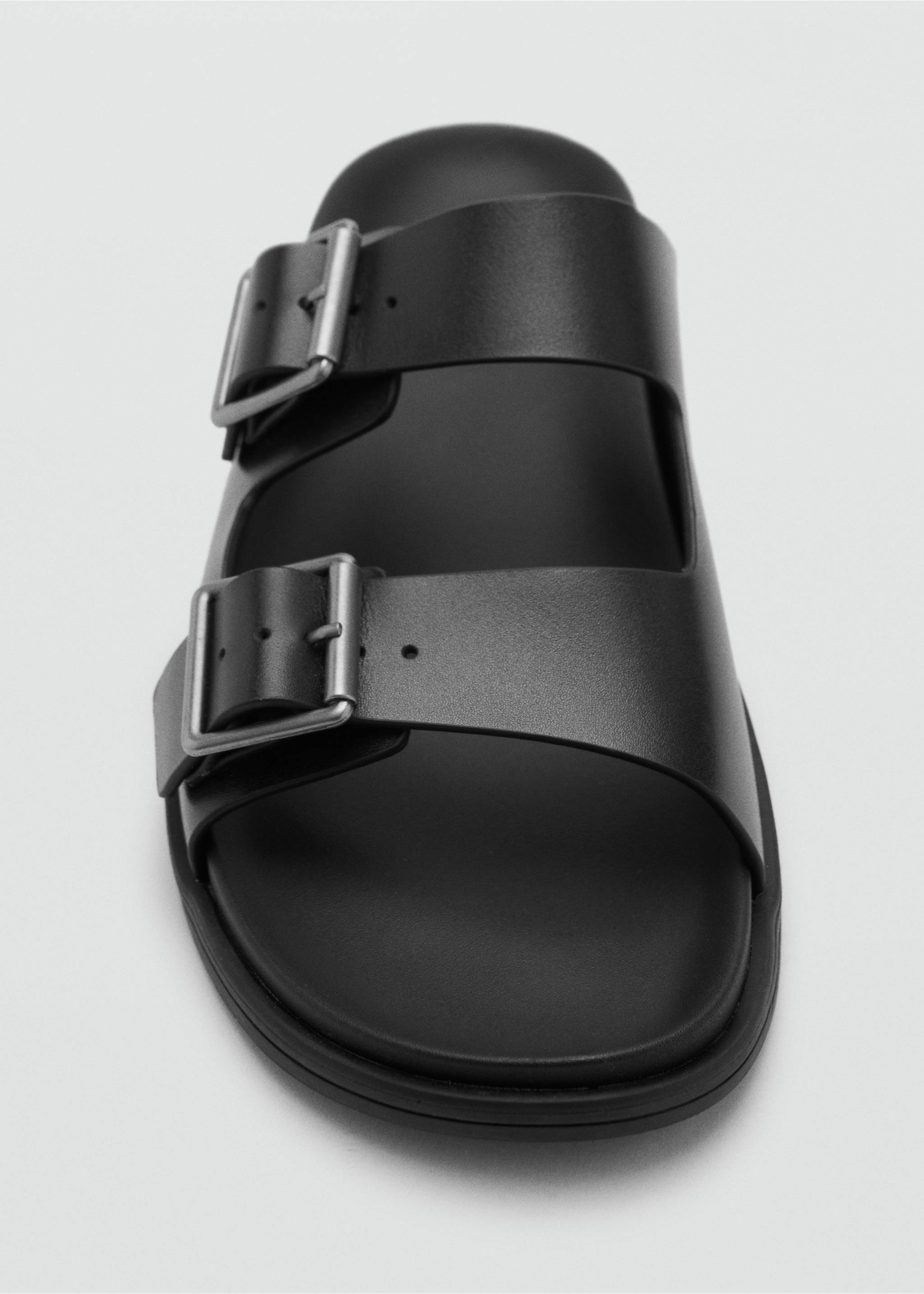 Buckles leather sandal - Details of the article 2, Black. Ref: 17061200-00.