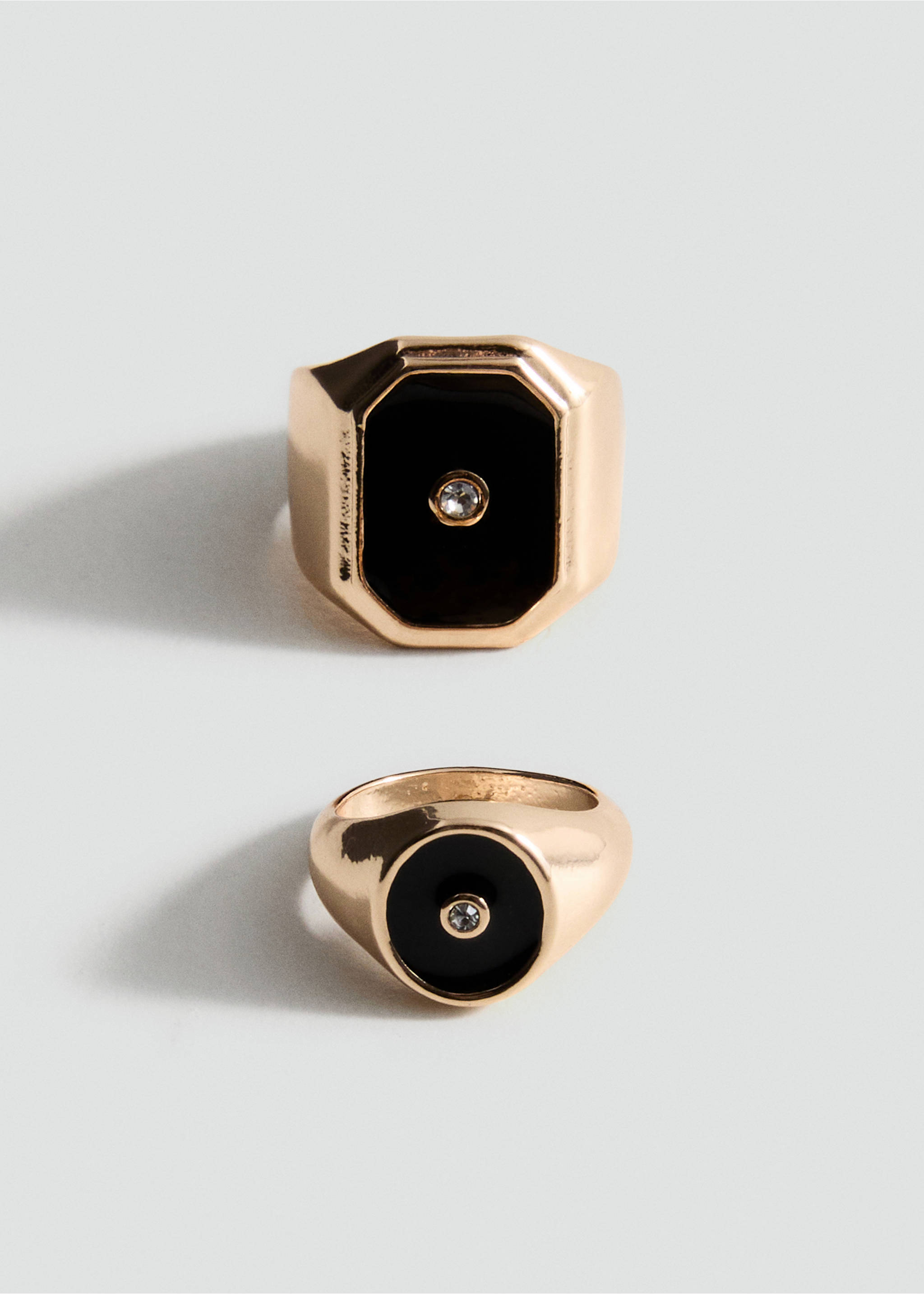 Set of 2 combined rings - Medium plane, Gold. Ref: 17061202-00.