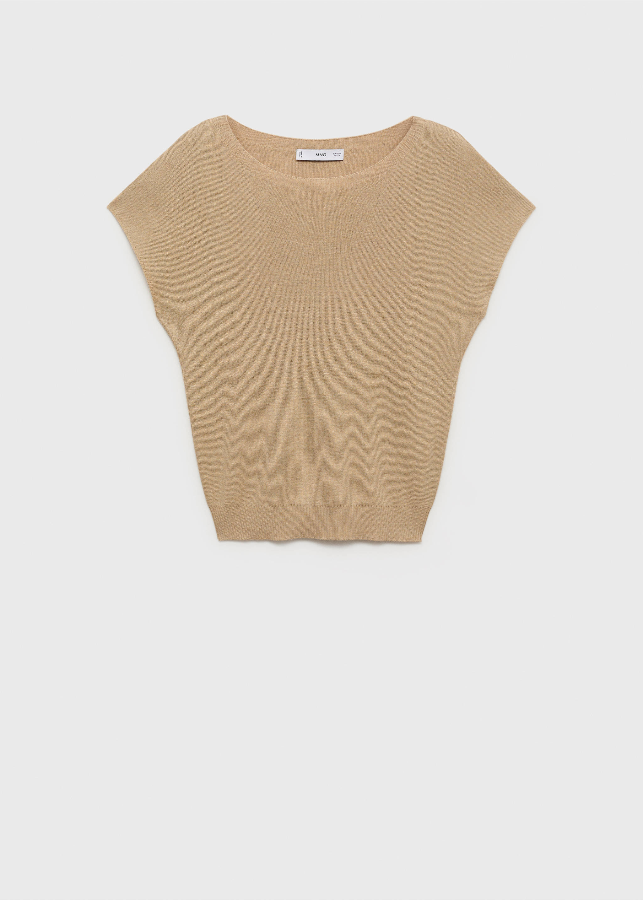 Short-sleeved fine-knit sweater - Article without model, Ecru. Ref: 17061207-00.