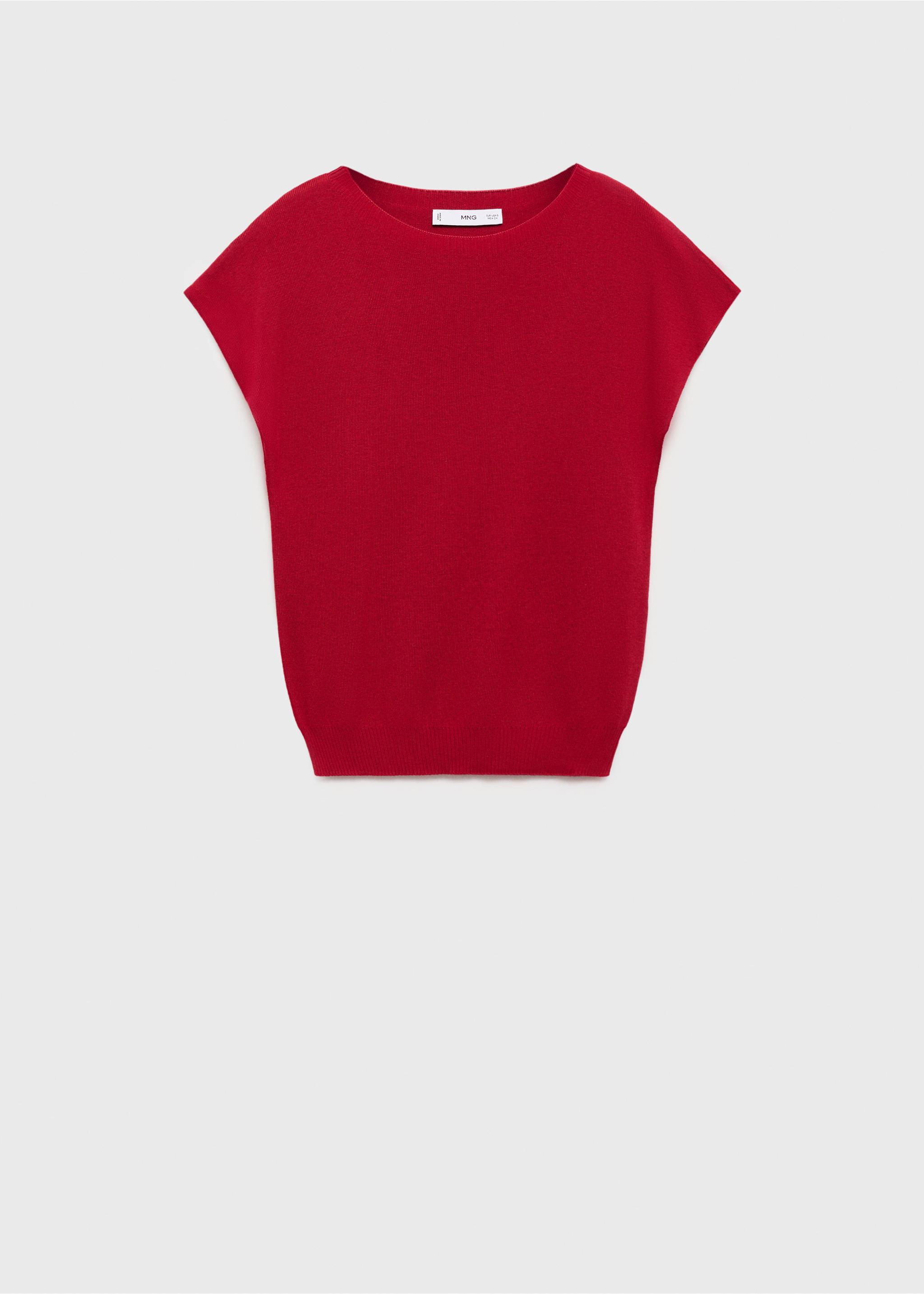 Short-sleeved fine-knit sweater - Article without model, Red. Ref: 17061207-00.