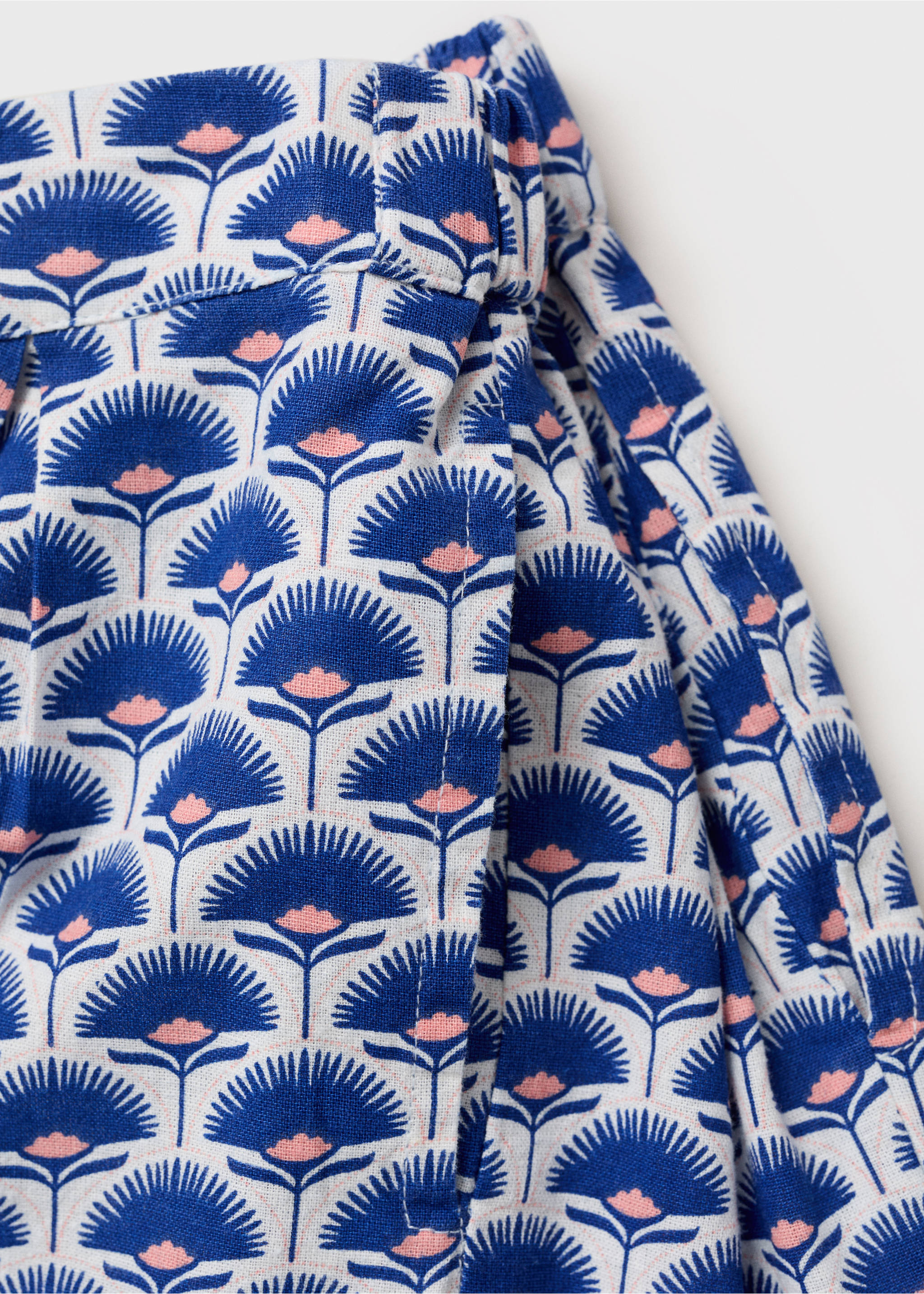 Gemusterte Leinenshorts - Detail des Artikels 8, Blau. Ref: 17061209-00.