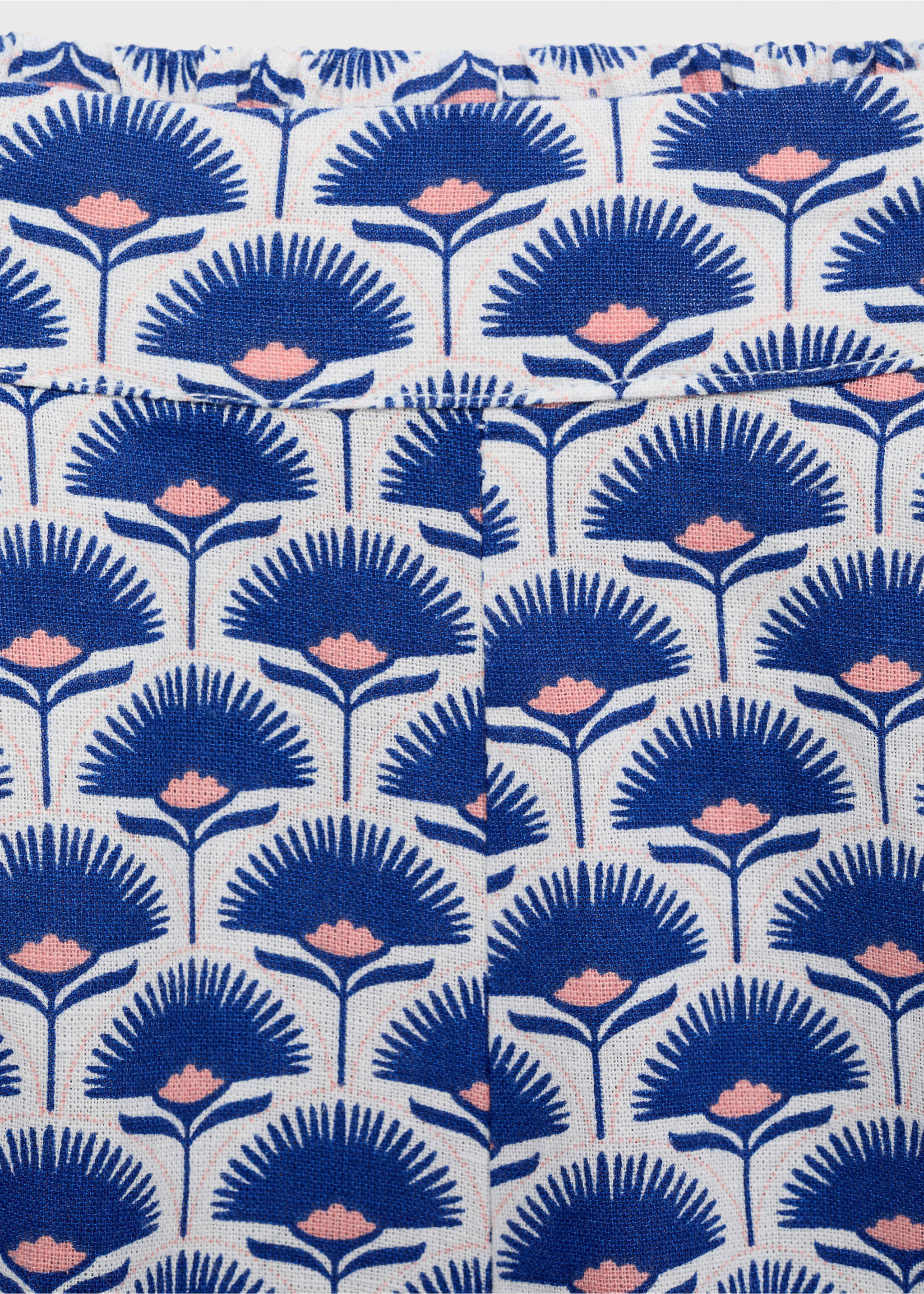 Gemusterte Leinenshorts - Detail des Artikels 0, Blau. Ref: 17061209-00.