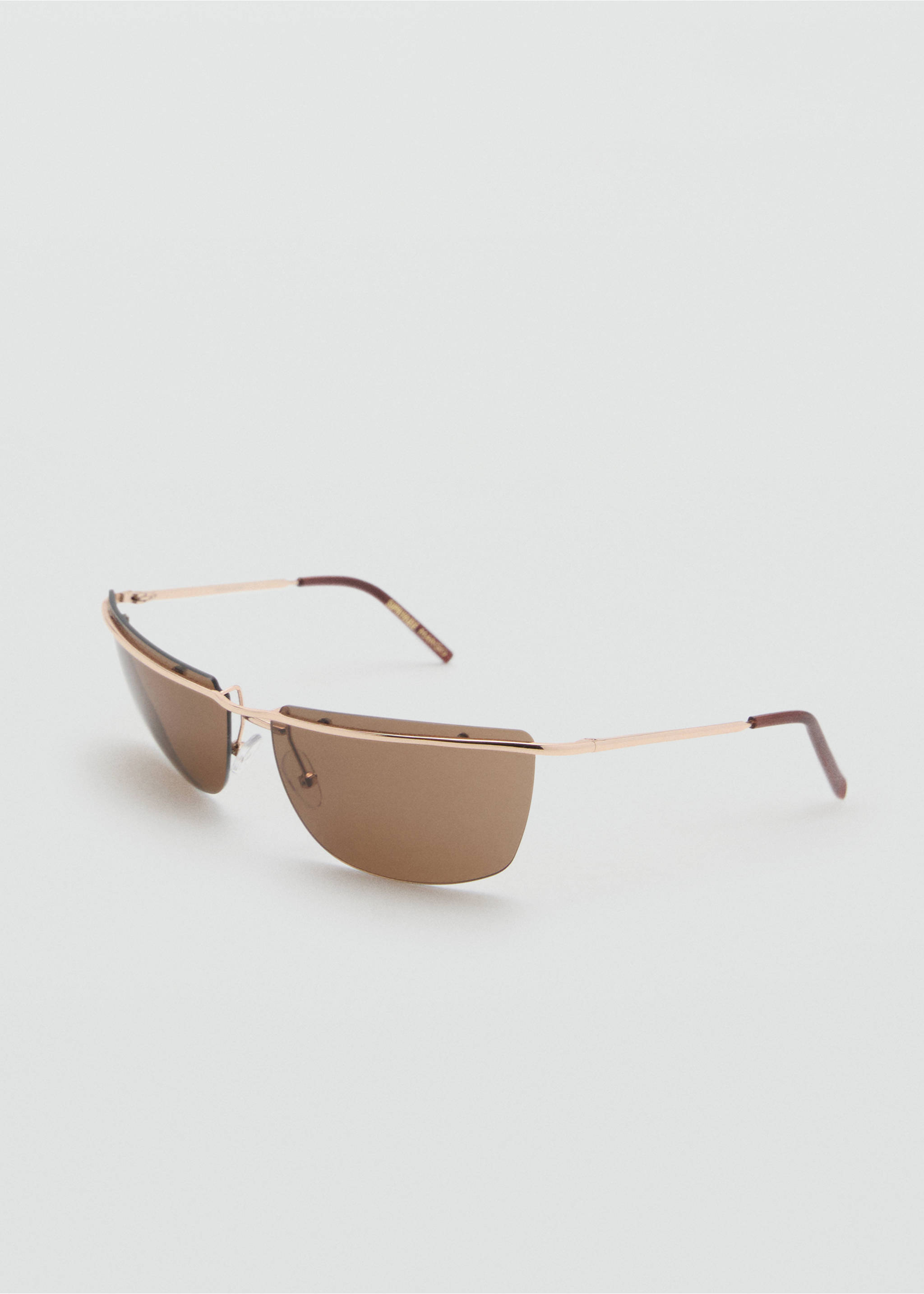 Frameless sunglasses with metal temples - Medium plane, Gold. Ref: 17061211-00.