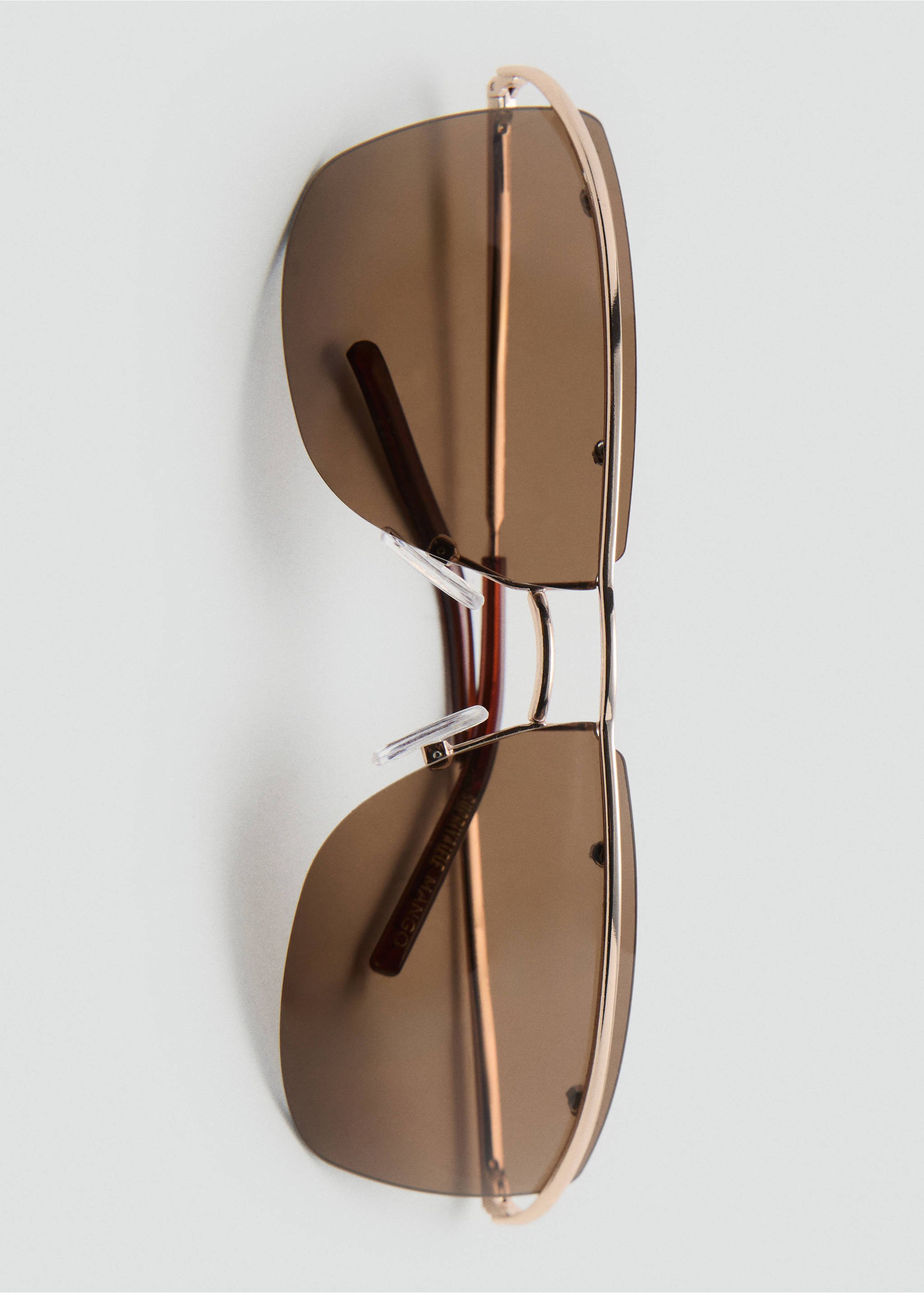 Frameless sunglasses with metal temples - Details of the article 2, Gold. Ref: 17061211-00.